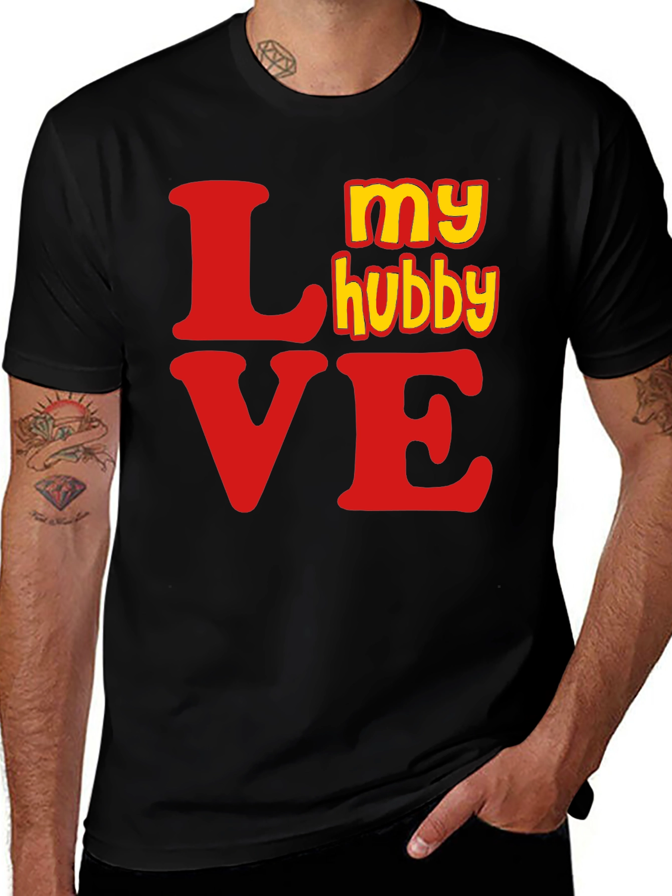 Variant 24 of My Hubby Love Graphic Tee - Black
