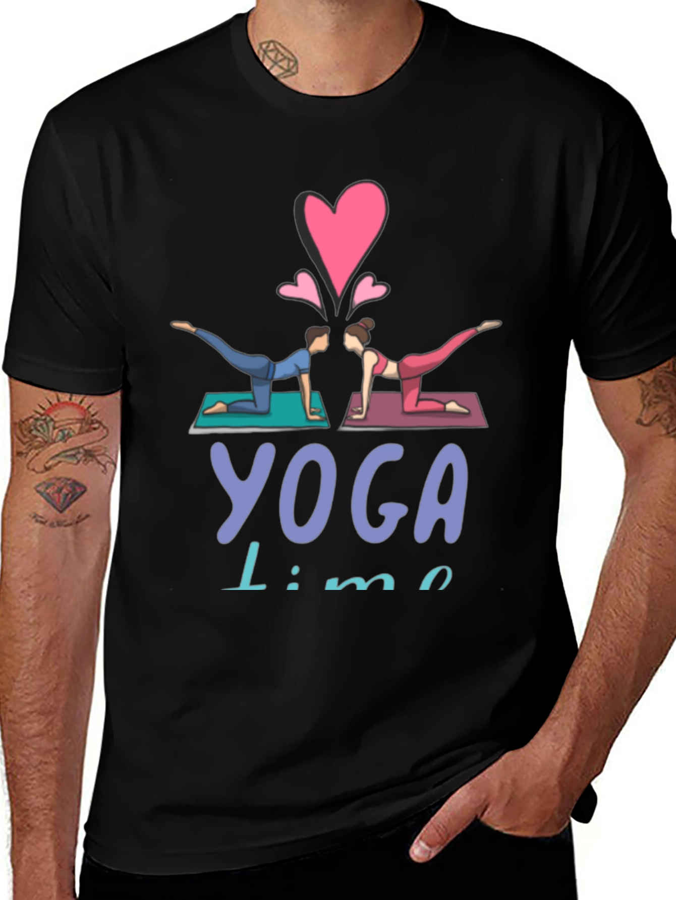 Variant 22 of Yoga Time Black Graphic Tee