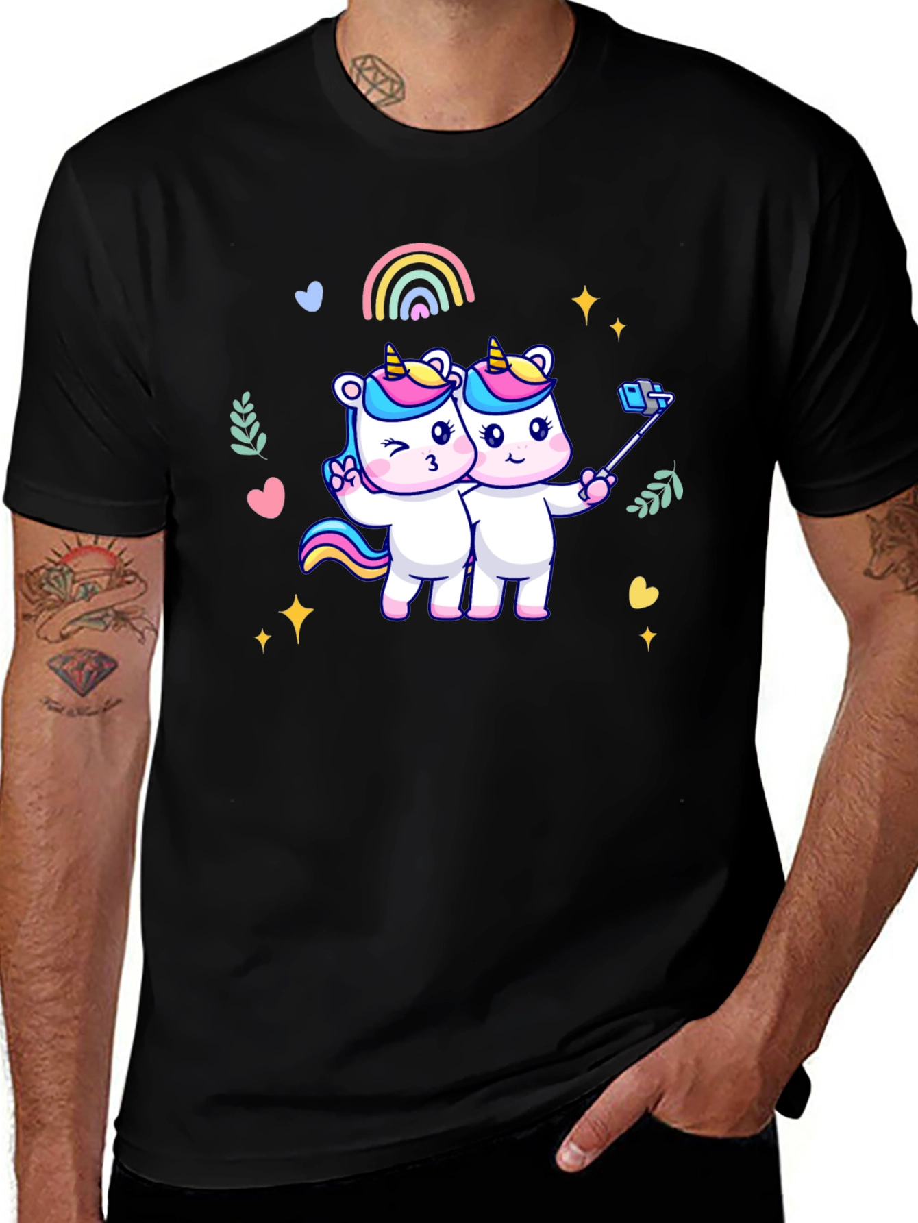 Variant 16 of Unicorn Selfie Graphic T-Shirt