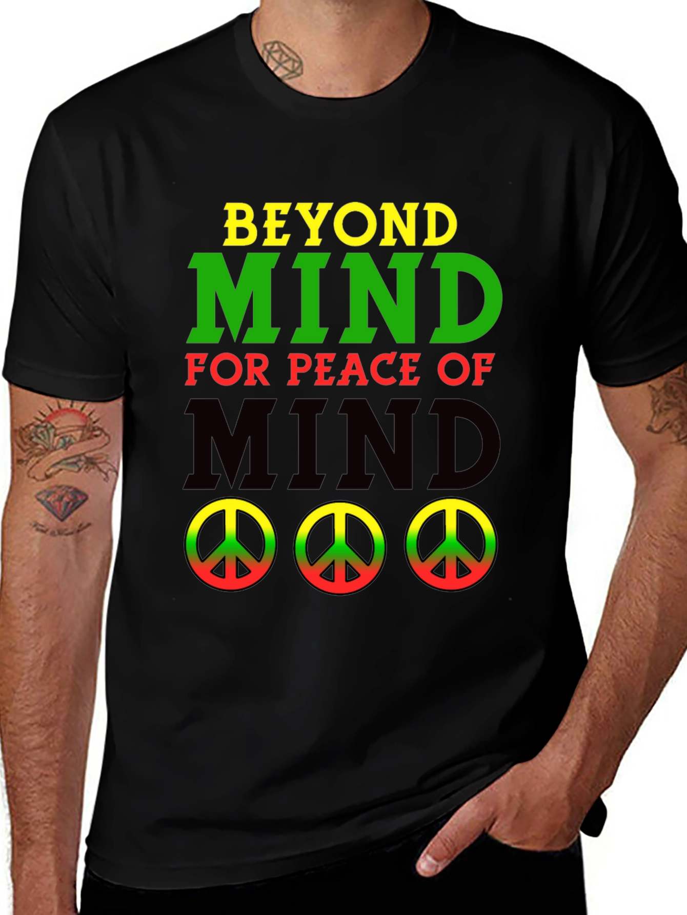 Variant 19 of Beyond Mind Peace Graphic Tee - Black