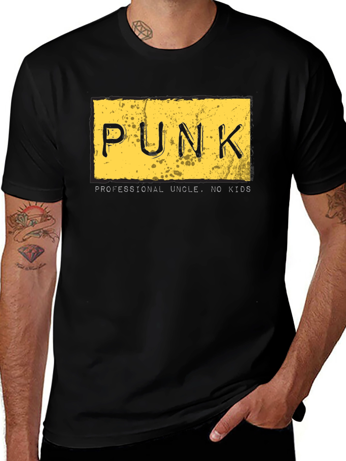 Variant 6 of Punk Uncle Graphic Tee - Black