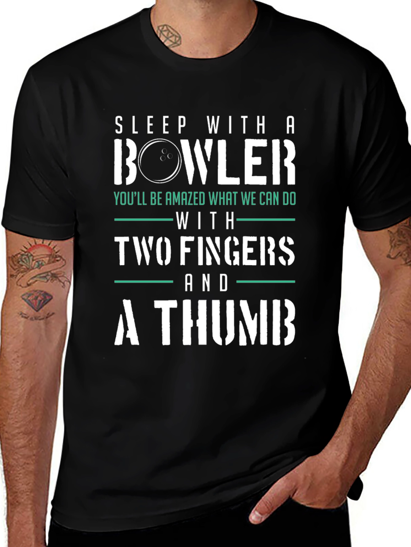Black Sleep With a Bowler Funny T-Shirt main image