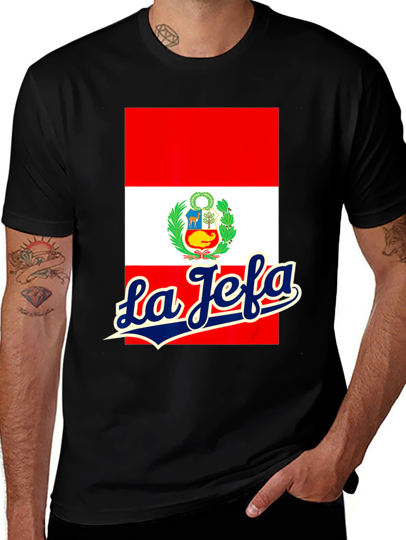 Peru Flag La Jefa Tee - Stylish Peruvian Pride T-Shirt