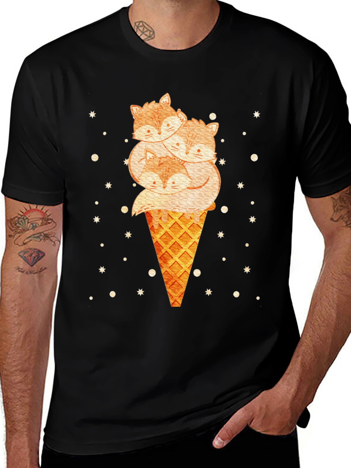 Variant 25 of Fox Ice Cream Cone Graphic Tee