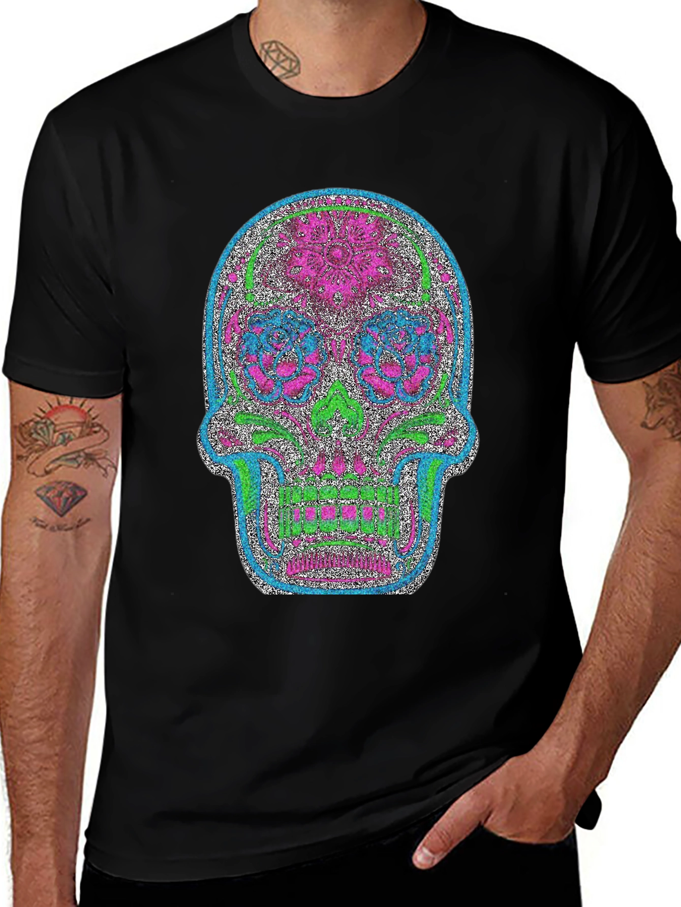 Variant 30 of Sugar Skull T-Shirt - Vibrant Day of the Dead Design