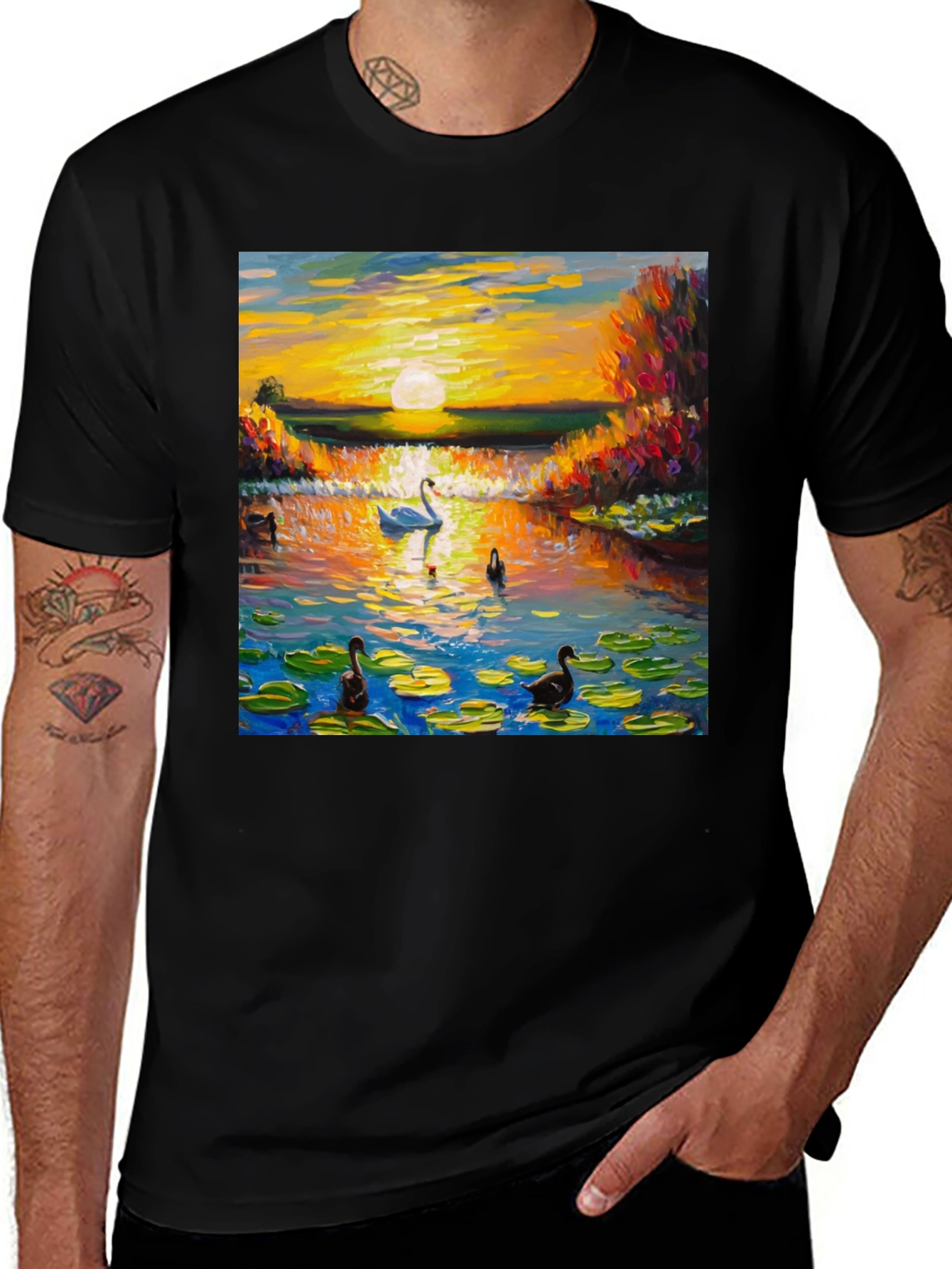 Variant 13 of Swan Lake Sunset Graphic T-Shirt