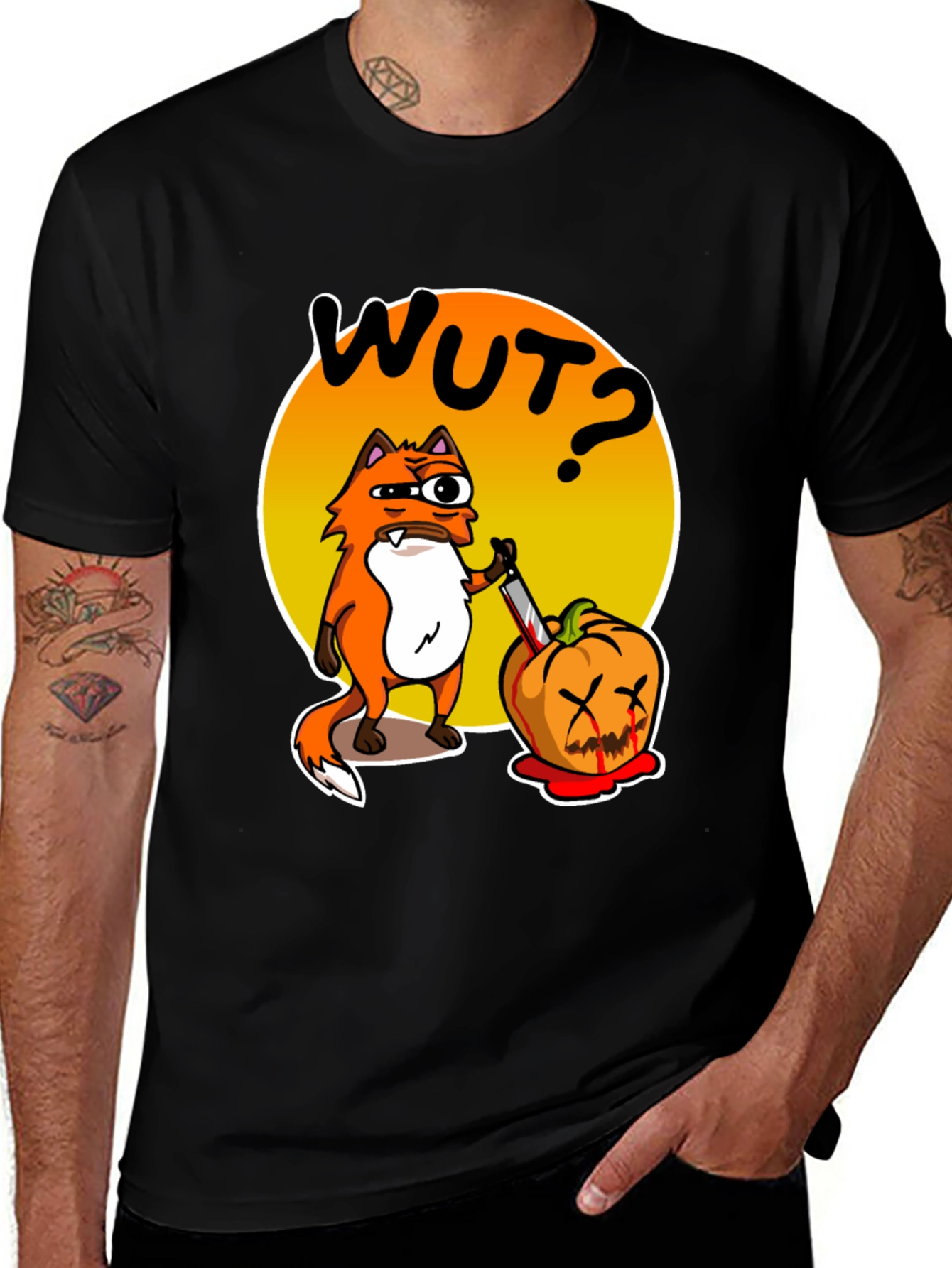 Variant 30 of WUT? Fox Carving Pumpkin Graphic T-Shirt