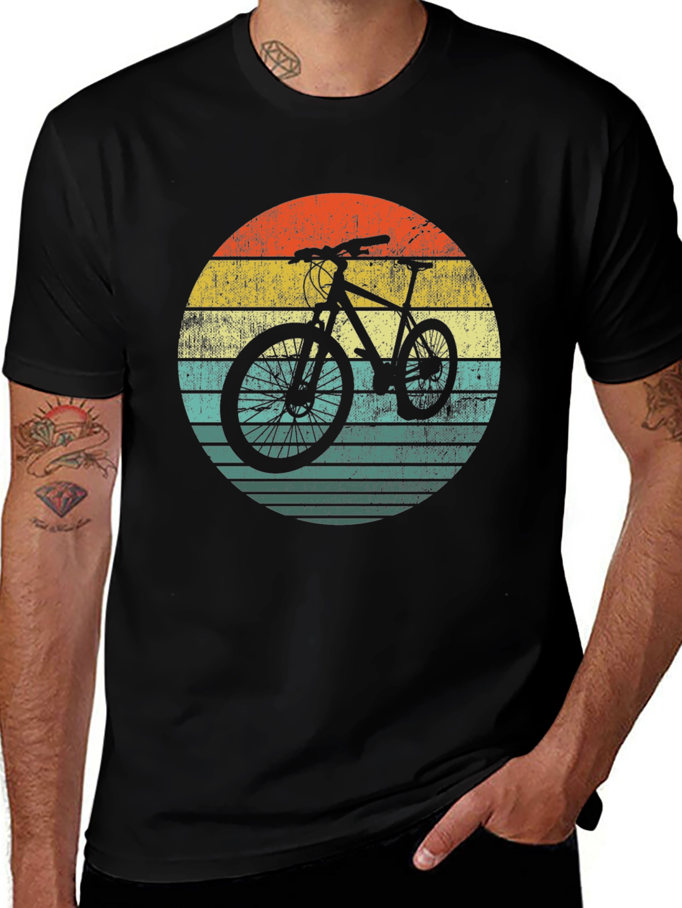 Variant 5 of Retro Sunset Mountain Bike T-Shirt