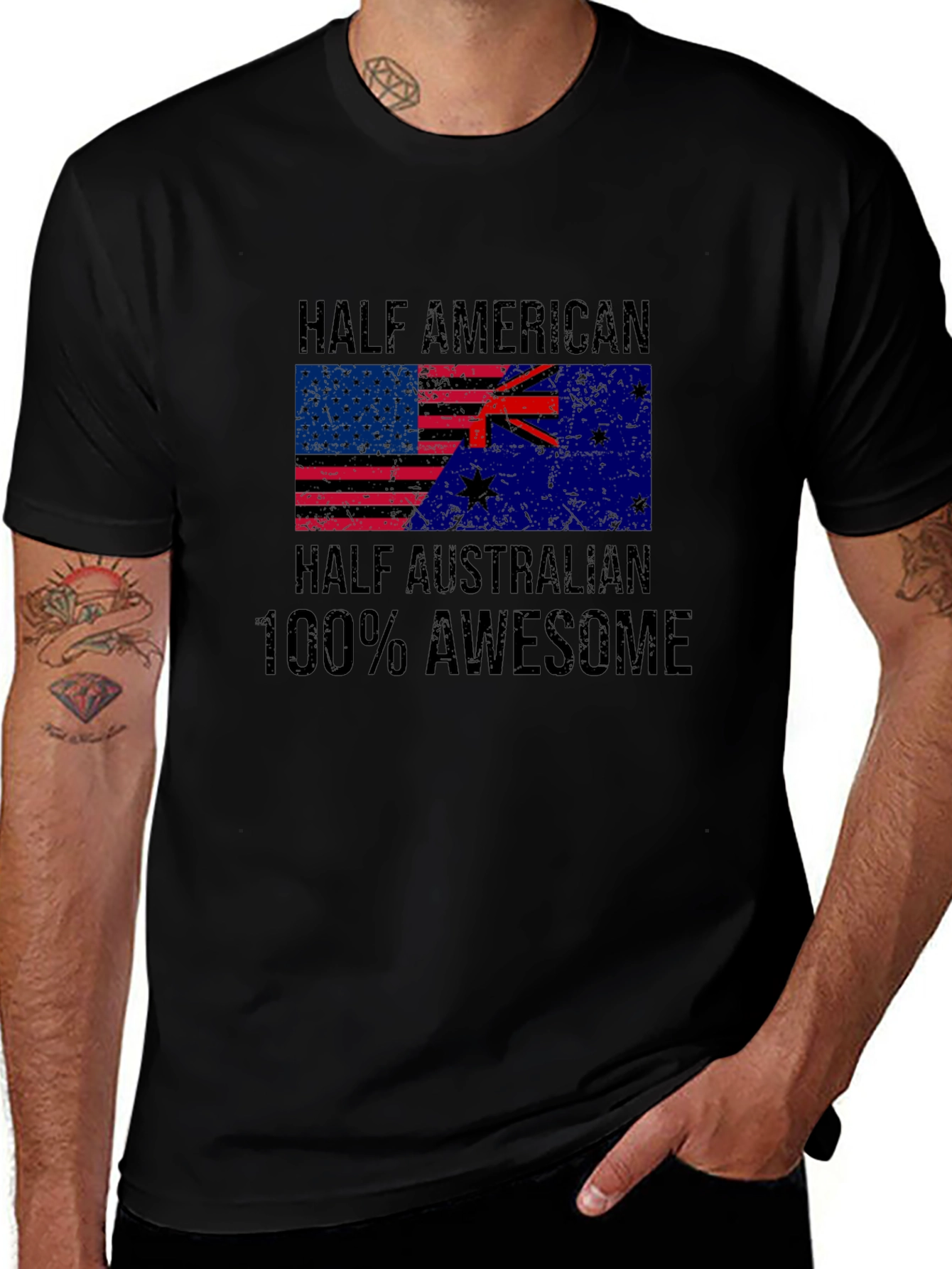 Half American Half Australian Graphic Tee