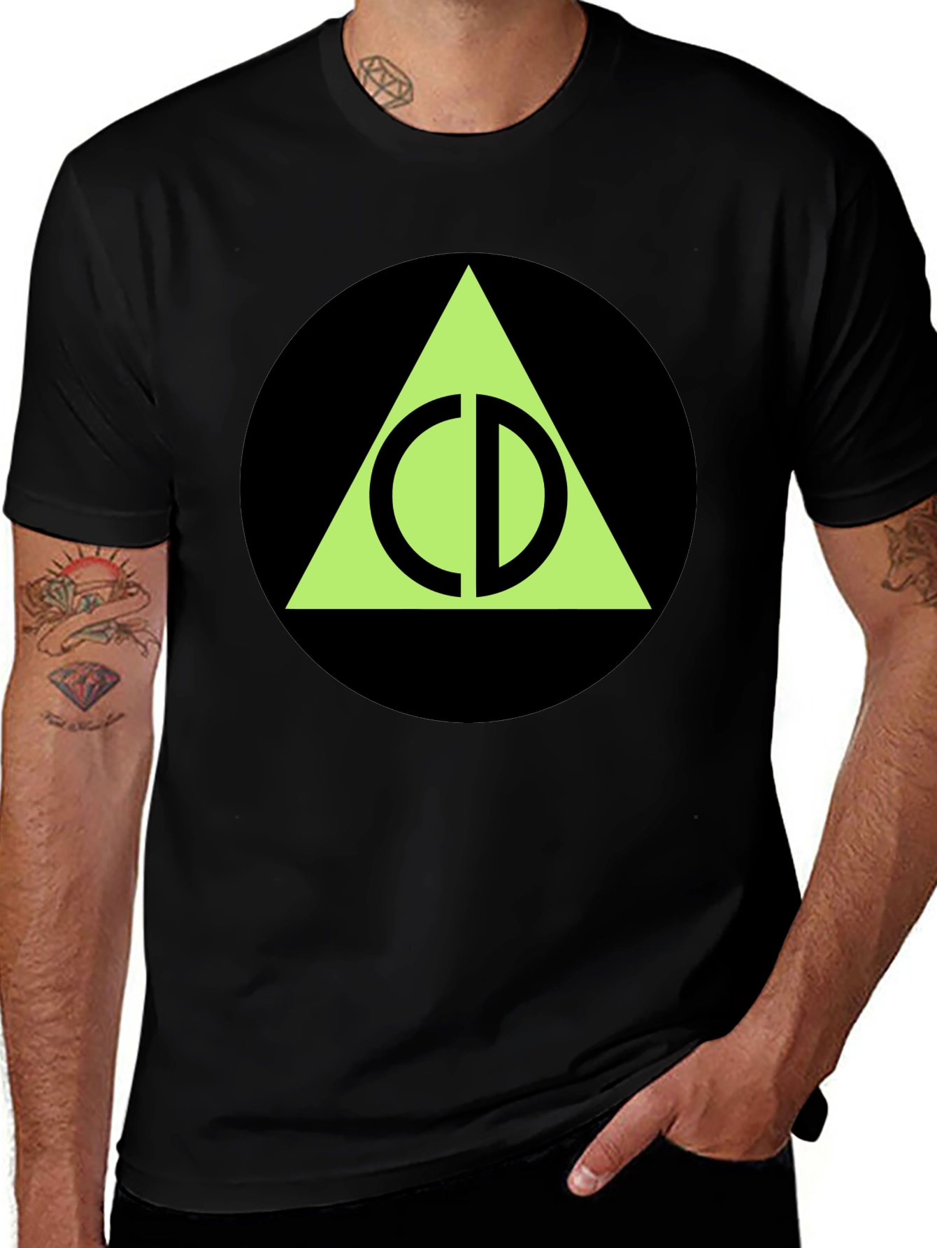 Variant 12 of Black T-Shirt with Civil Defense Symbol