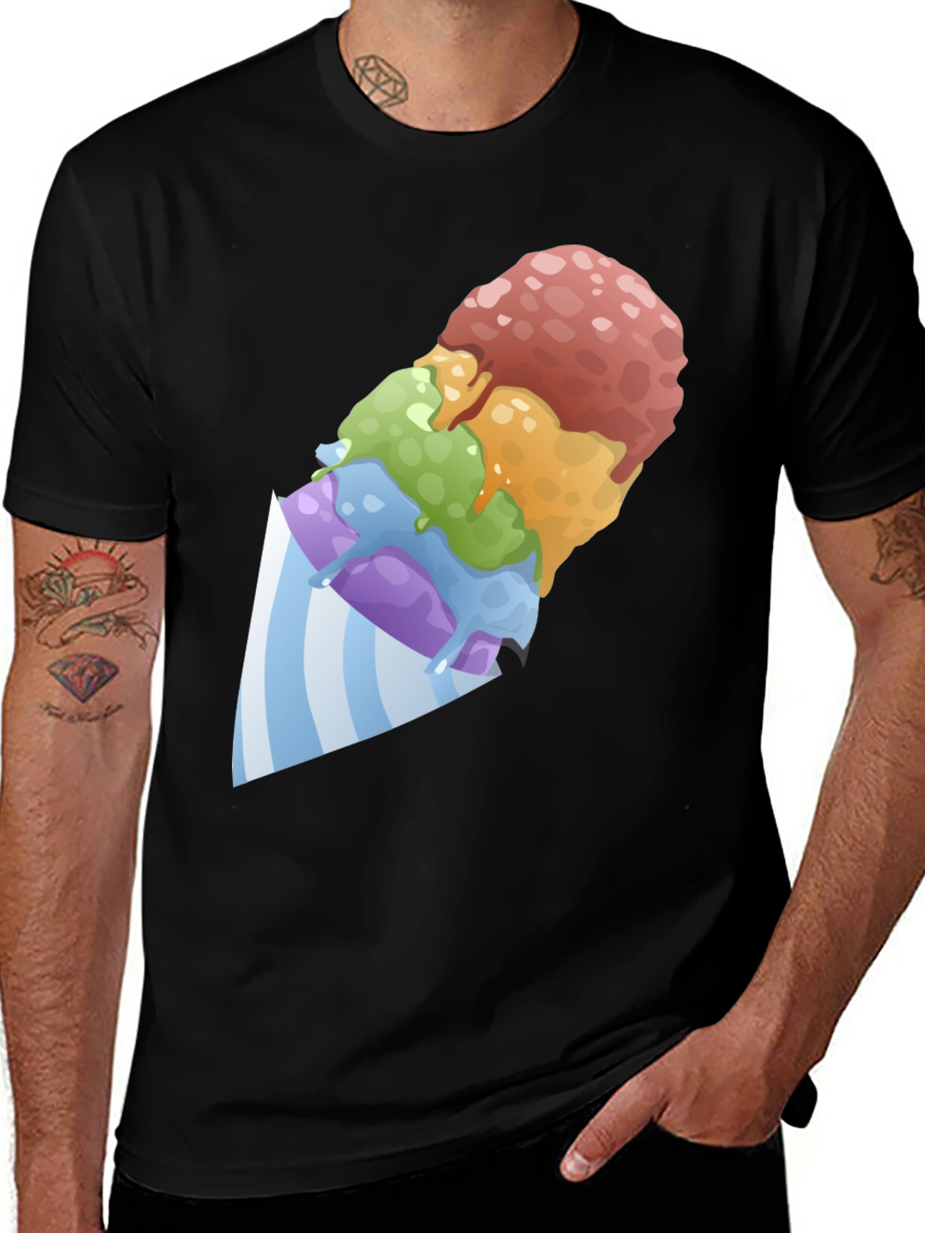 Variant 8 of Fun Snow Cone Graphic Tee - Casual Style