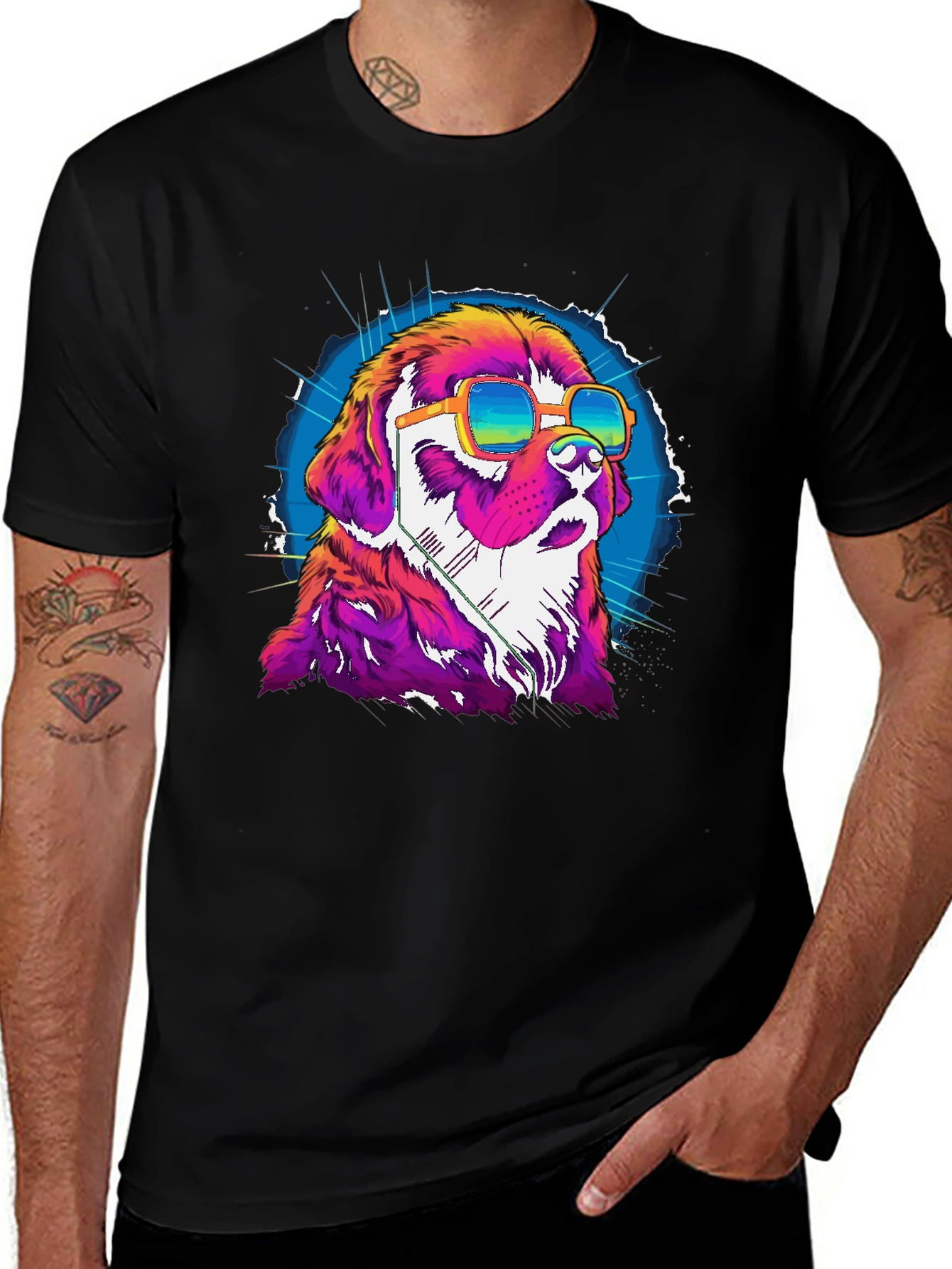 Variant 27 of Cool Dog Graphic Tee - Retro Style