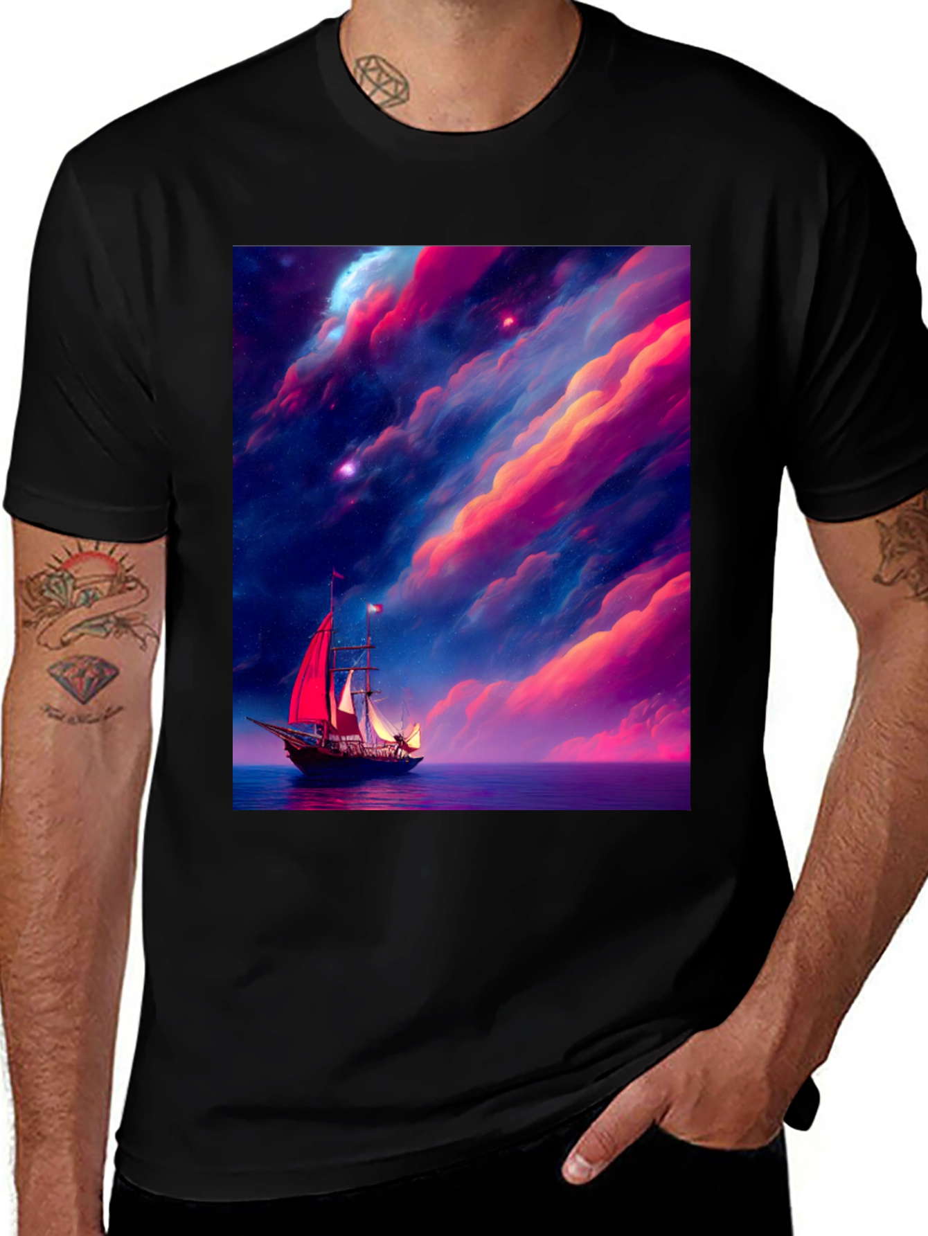 Variant 24 of Sailboat Galaxy Graphic Tee