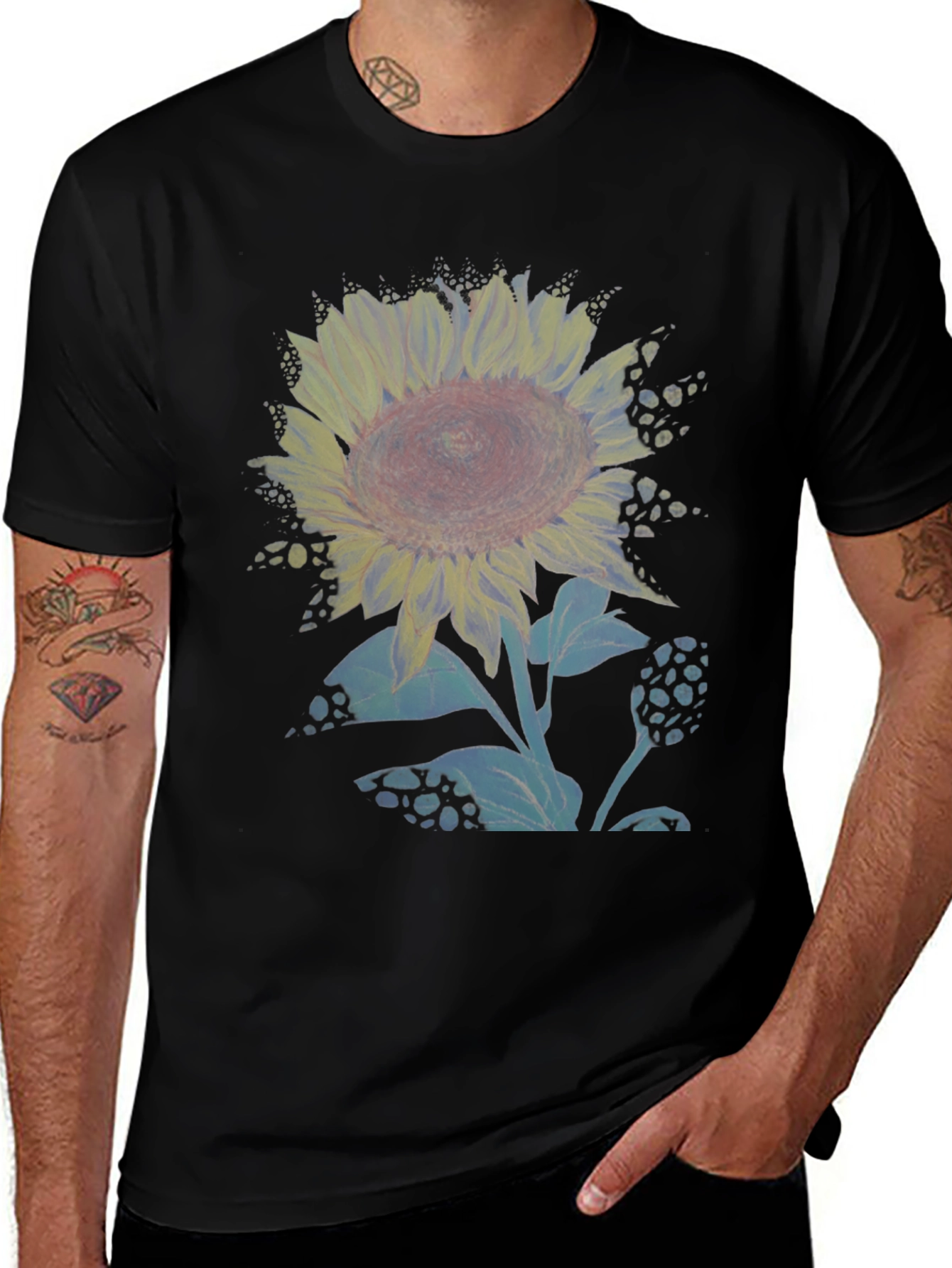 Variant 10 of Sunflower Graphic Print Crew Neck T-Shirt