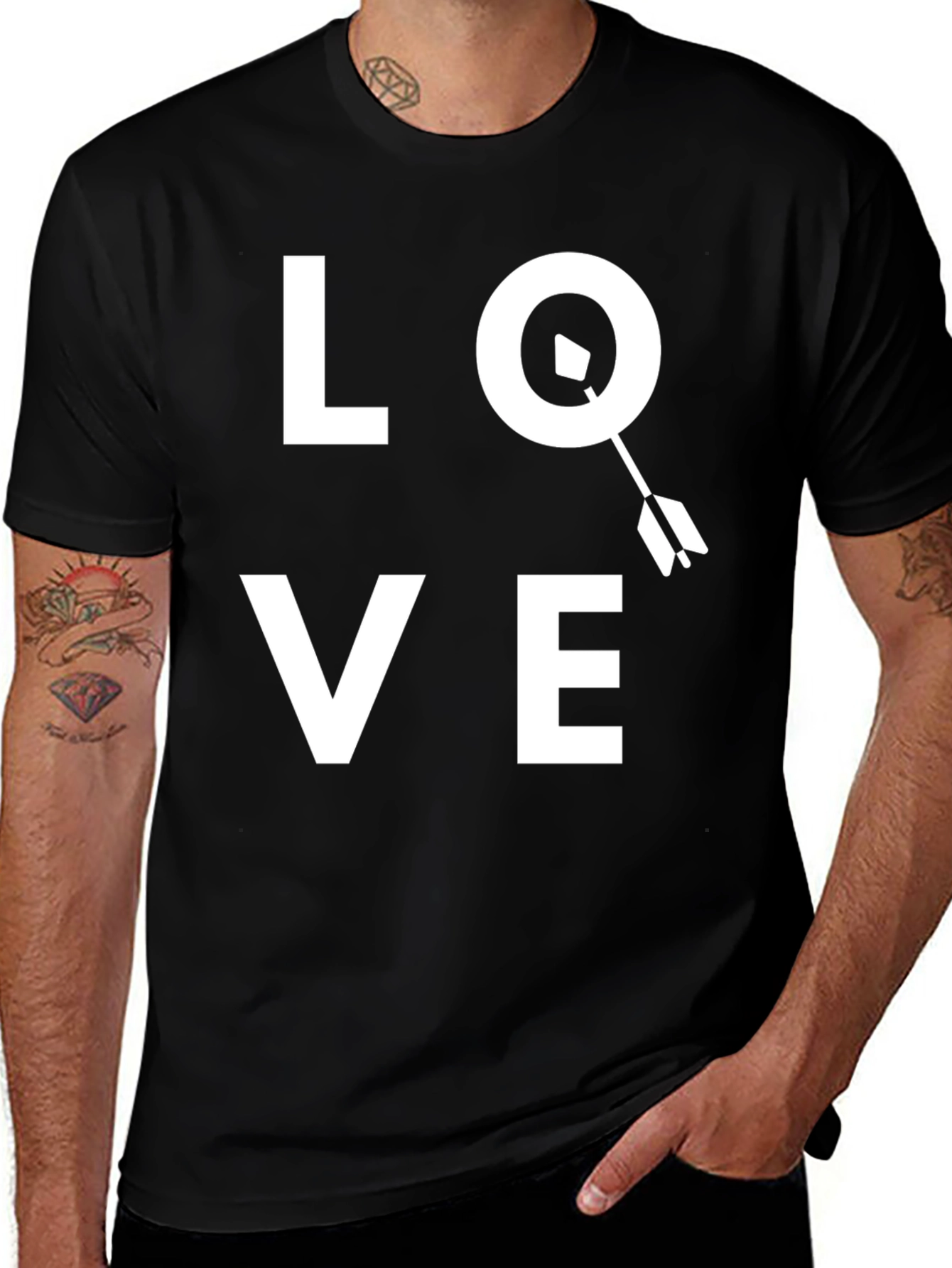 Variant 5 of Love Arrow Graphic T-Shirt - Black