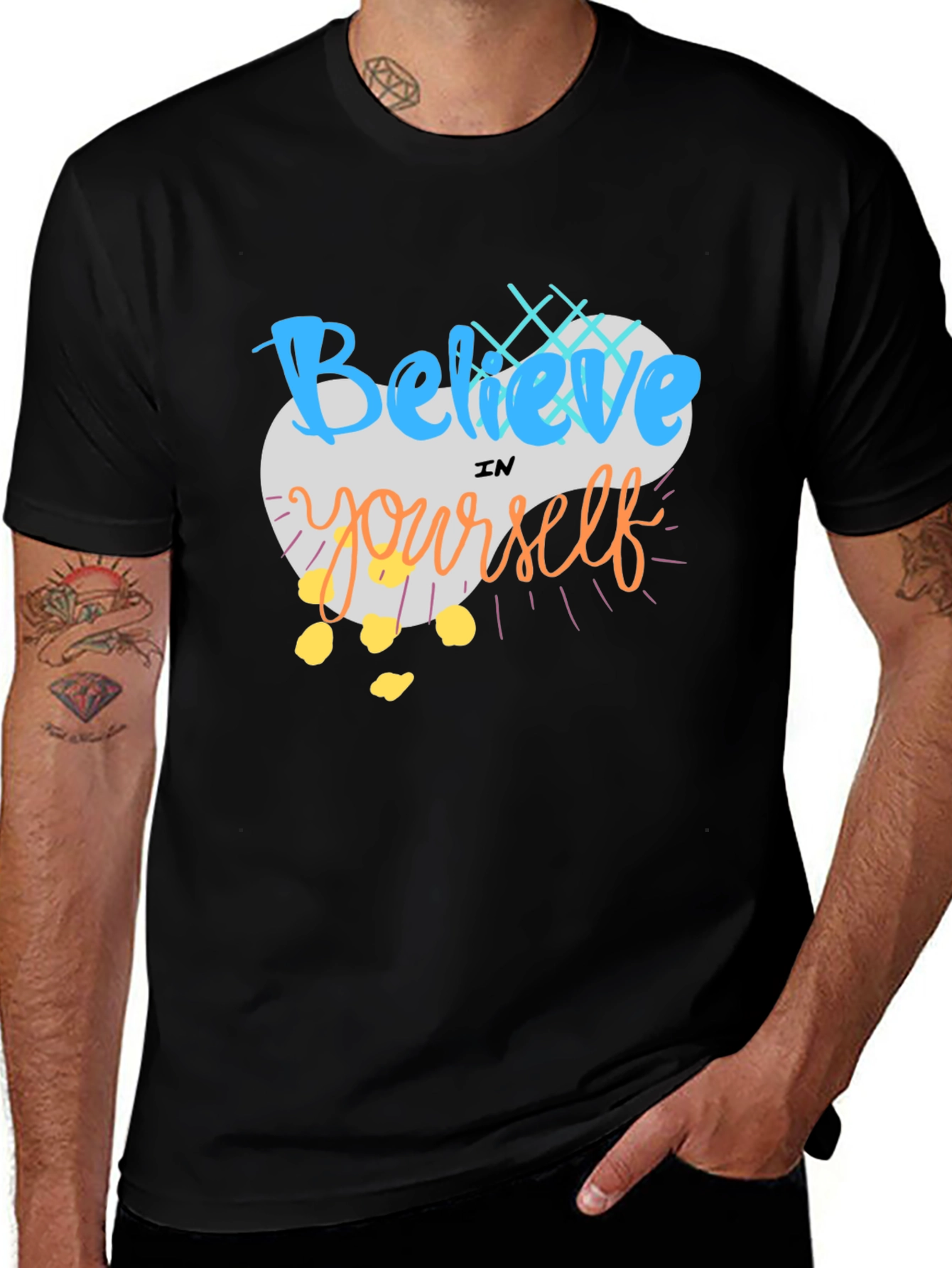 Variant 5 of Believe In Yourself Graphic Tee - Black