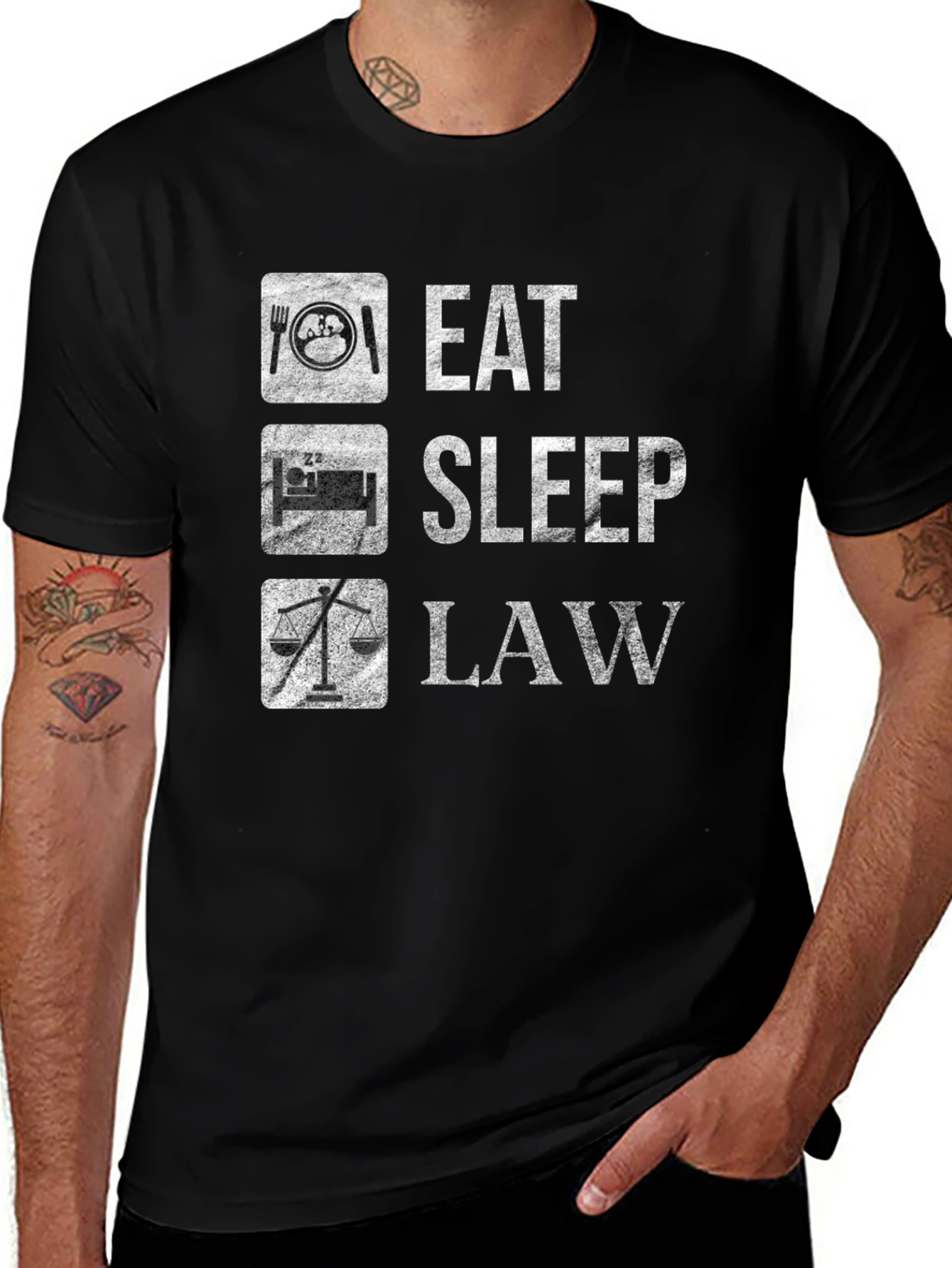 Eat Sleep Law Black T-Shirt