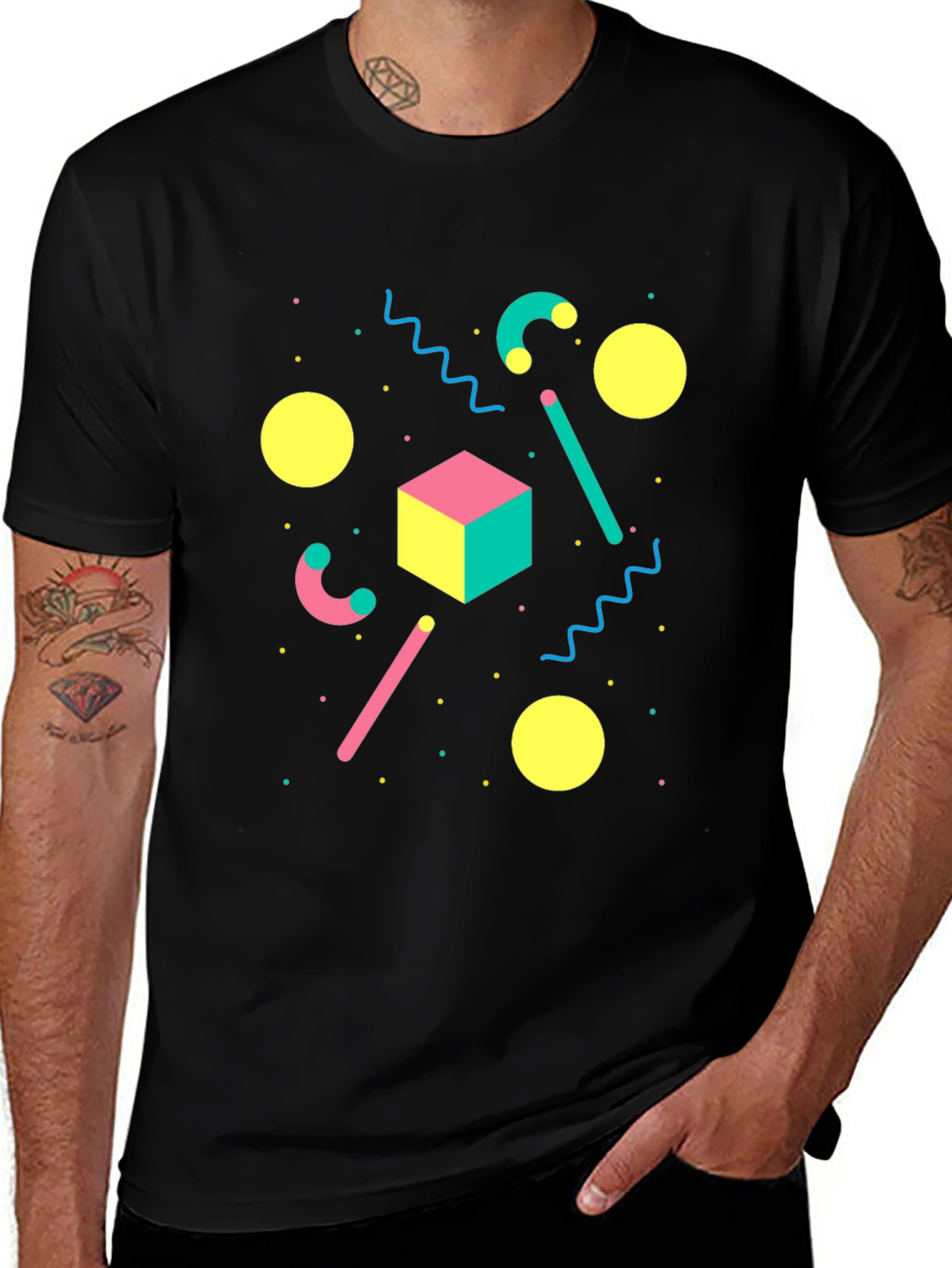 Variant 27 of Retro 80s Geometric T-Shirt, Funky Graphic Tee
