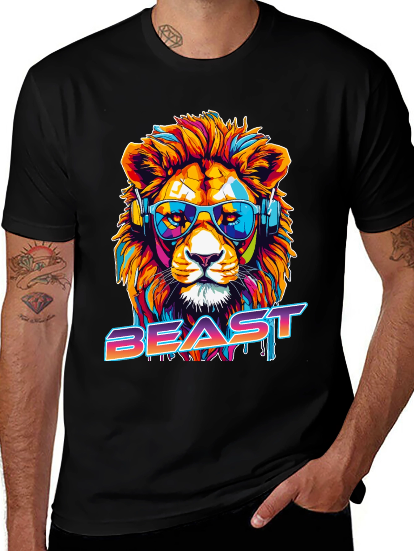 Variant 27 of Cool Lion Beast Graphic Tee