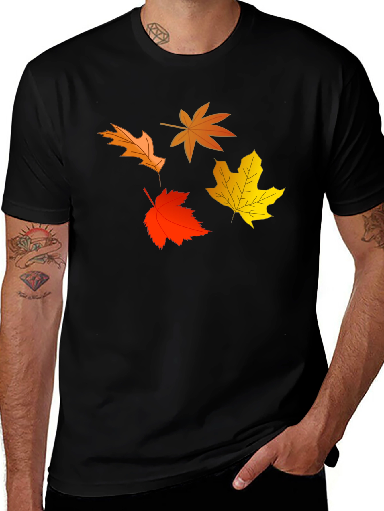 Variant 25 of Autumn Leaves Black T-Shirt