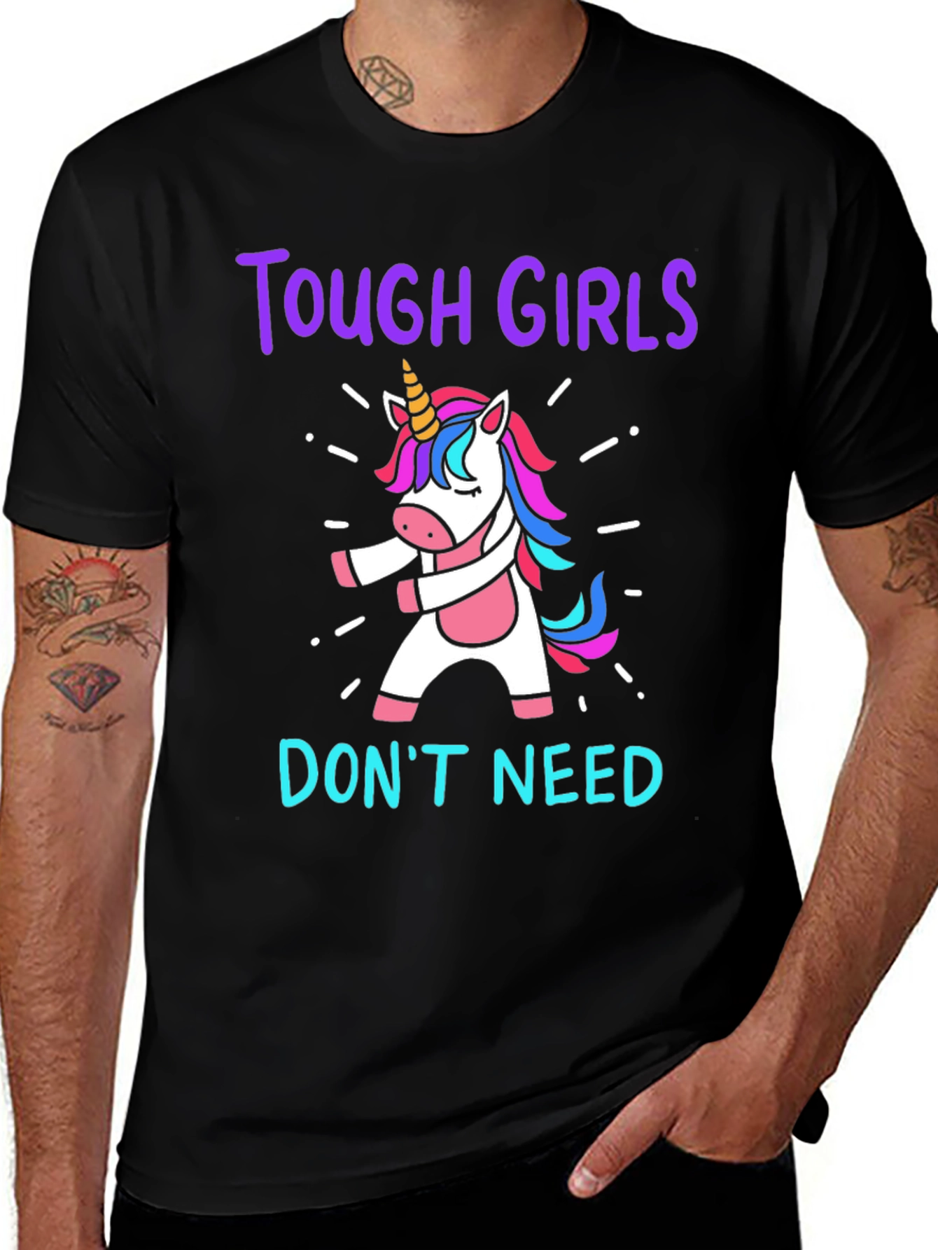 Variant 25 of Tough Girls Unicorn T-Shirt - Dabbing Unicorn Tee