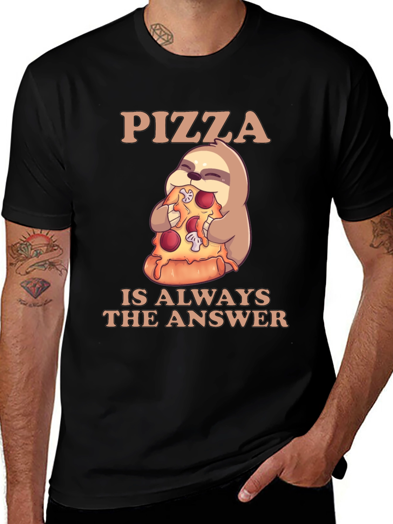 Variant 12 of Pizza Sloth T-Shirt - Always the Answer!