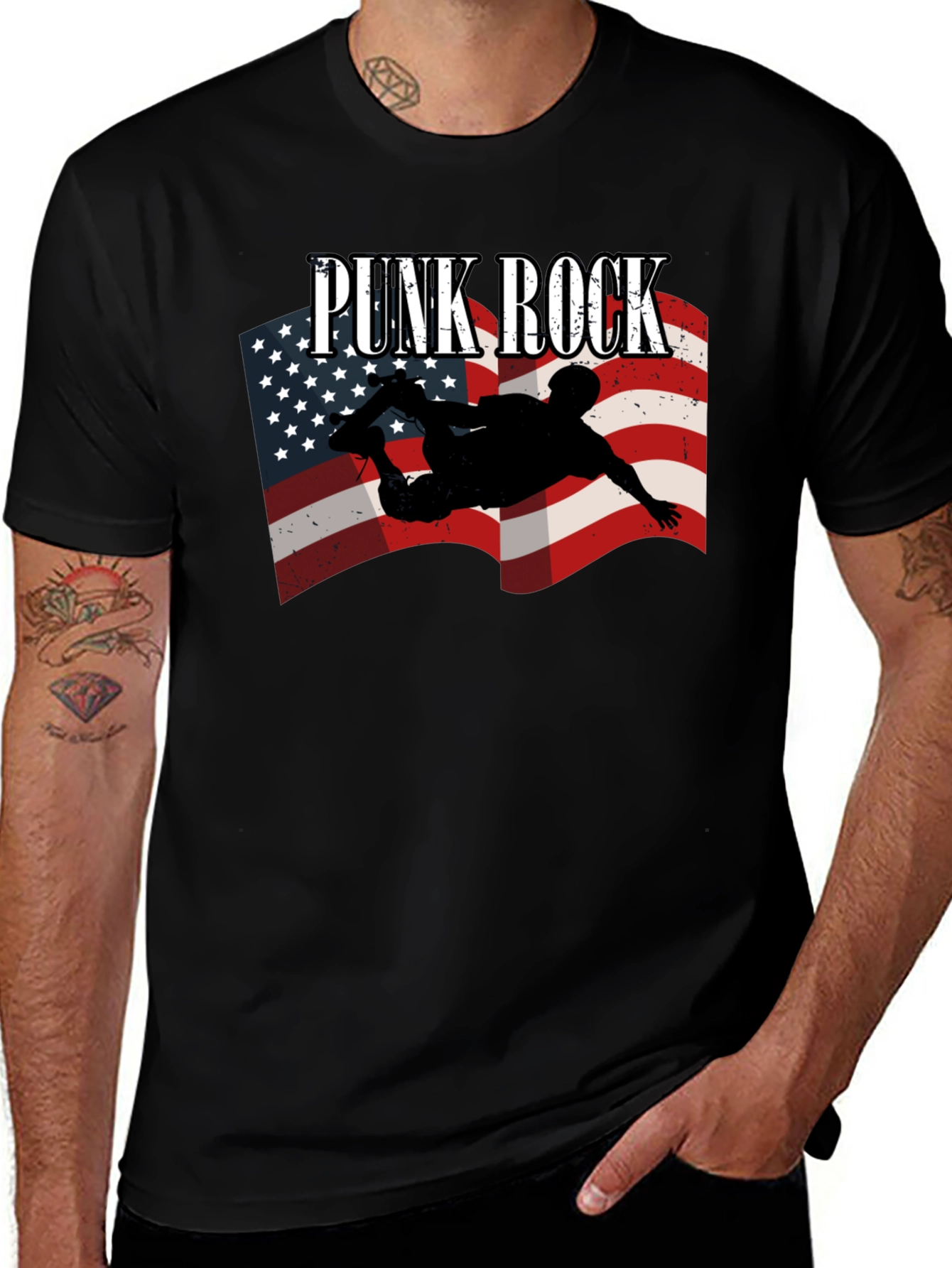 Variant 19 of Punk Rock USA Flag T-Shirt