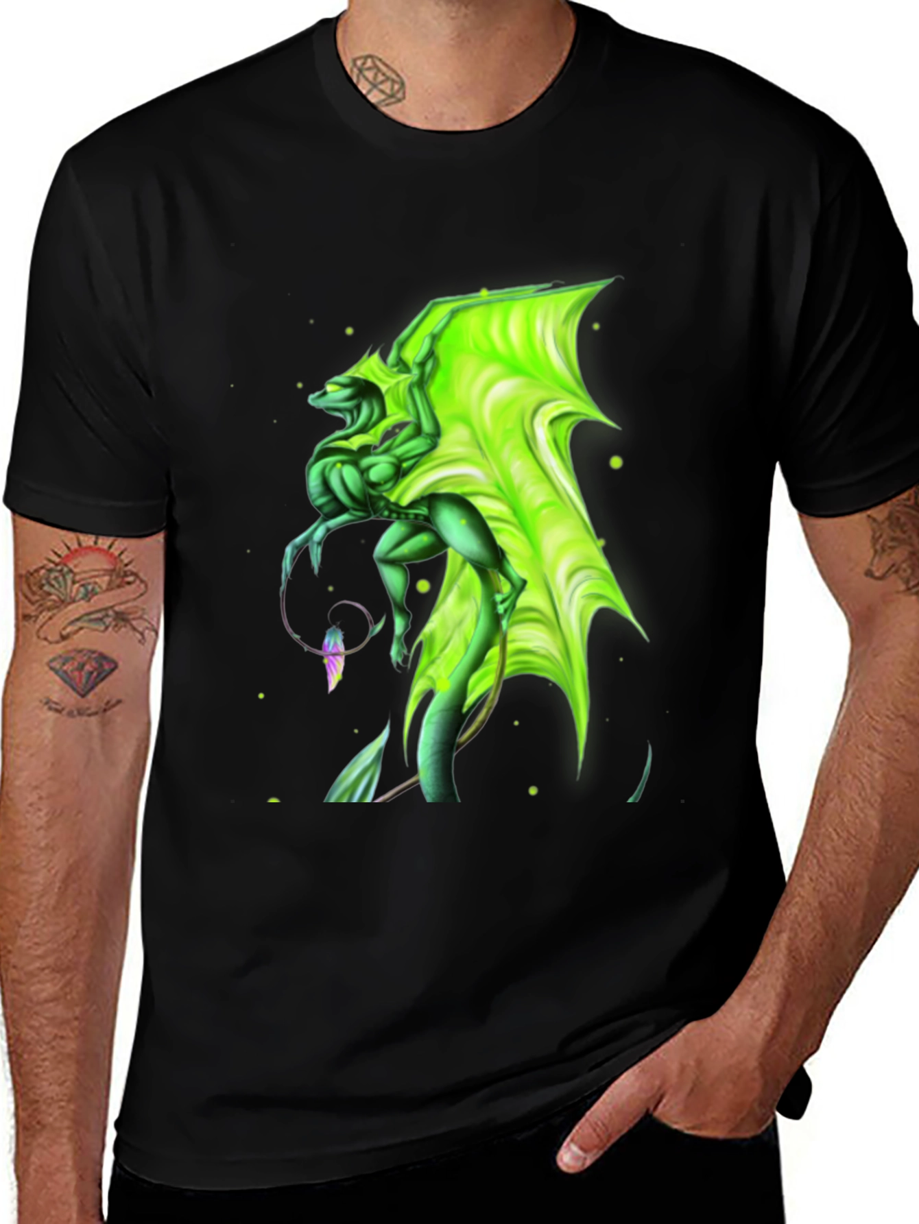 Variant 25 of Dragon Graphic Print Black T-Shirt