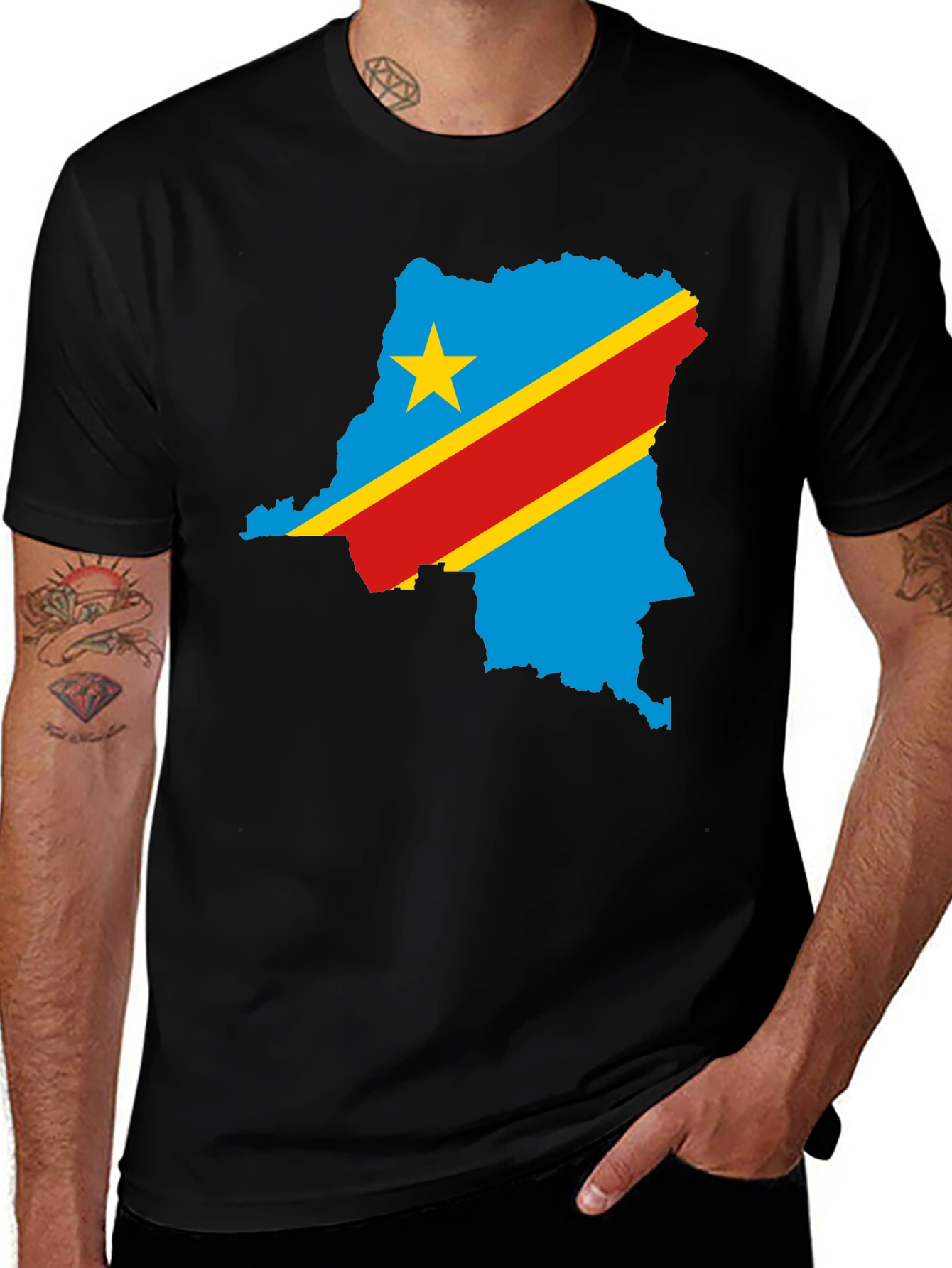 DR Congo Flag Graphic T-Shirt - Patriotic Pride