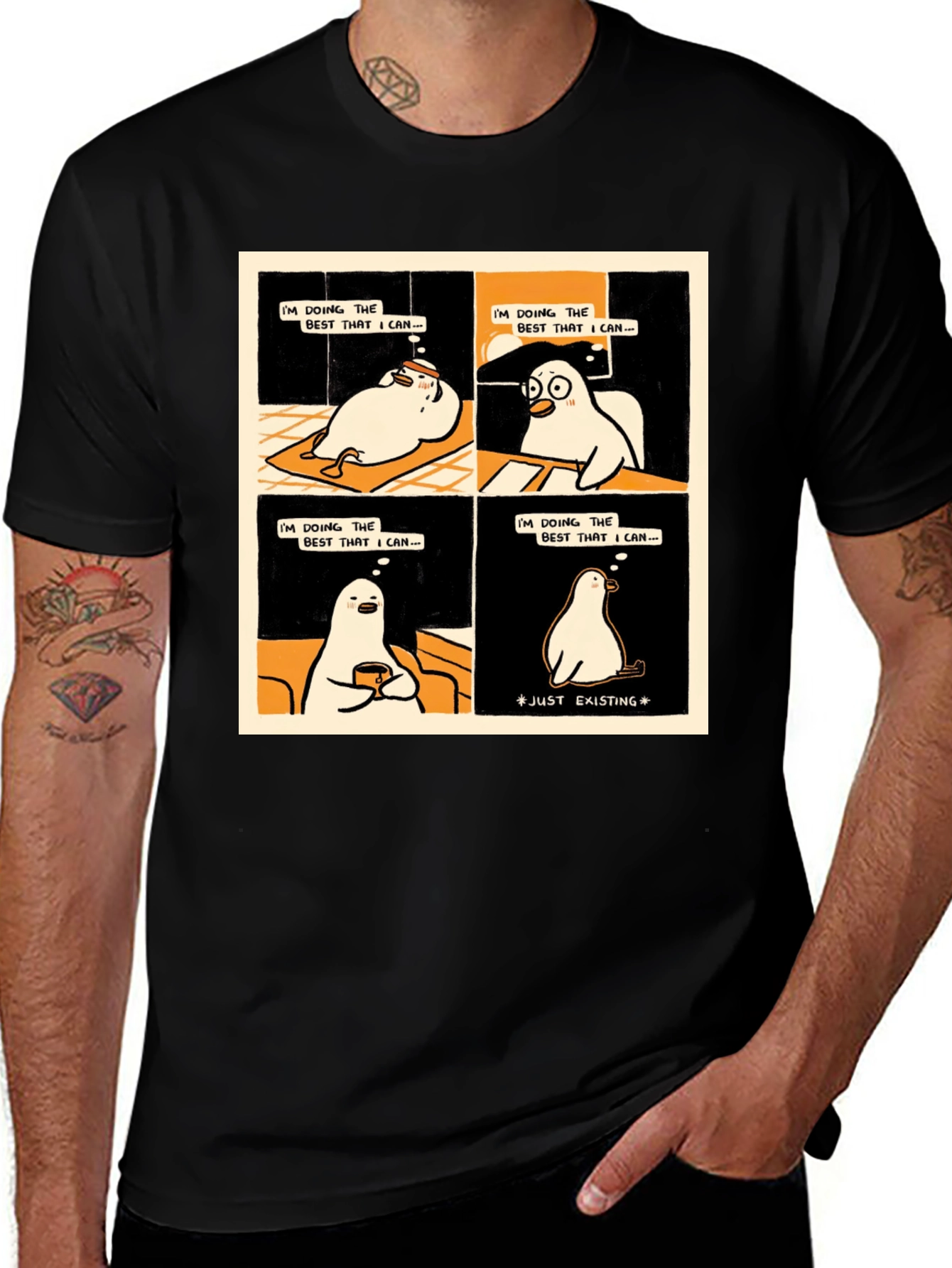 Variant 4 of Existential Cartoon T-Shirt: Doing My Best