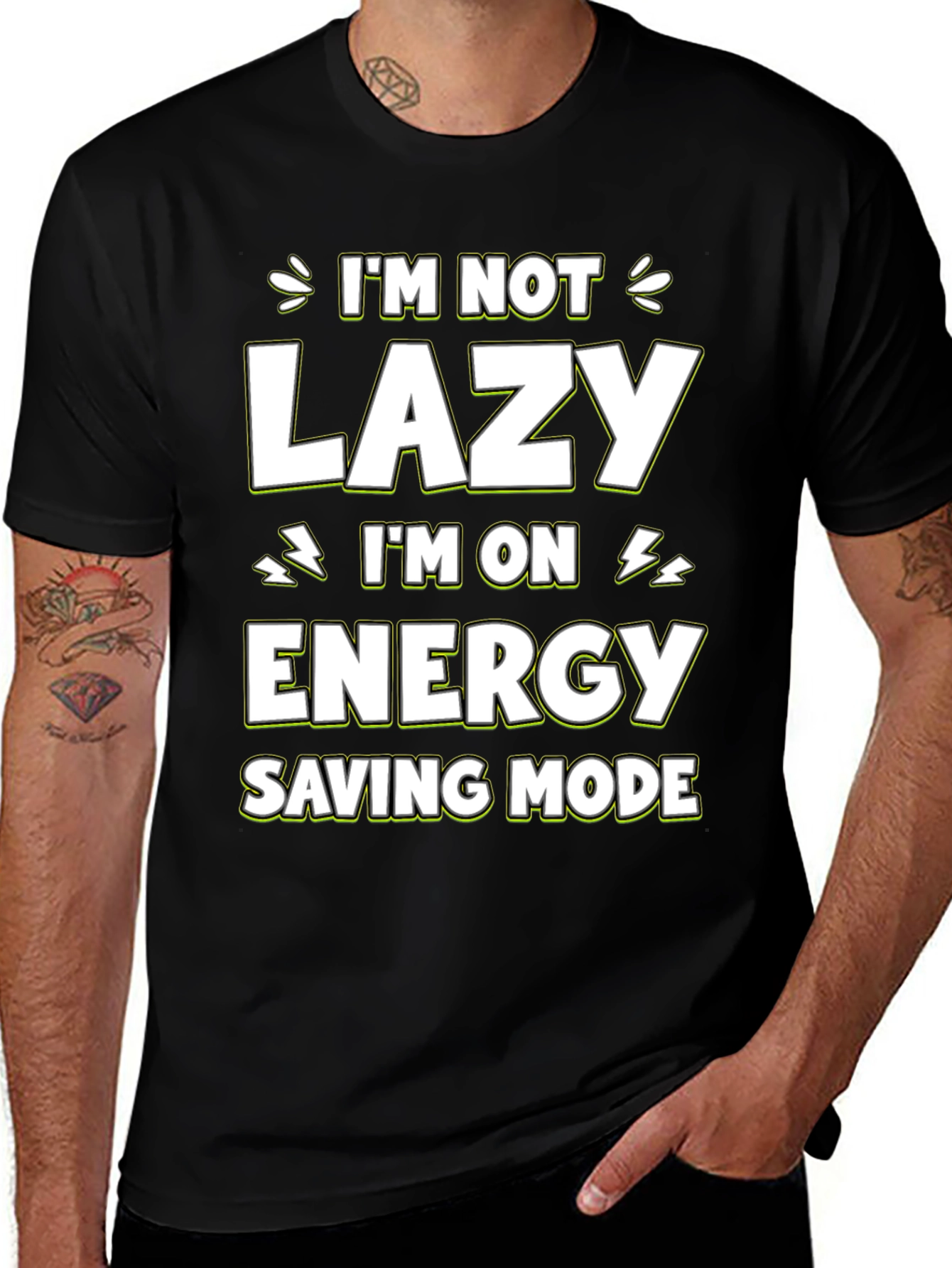 Variant 12 of Funny Energy Saving Mode Graphic Tee