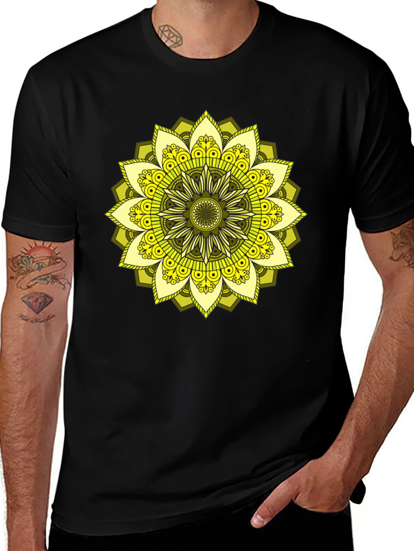 Variant 23 of Mandala Graphic Black T-Shirt