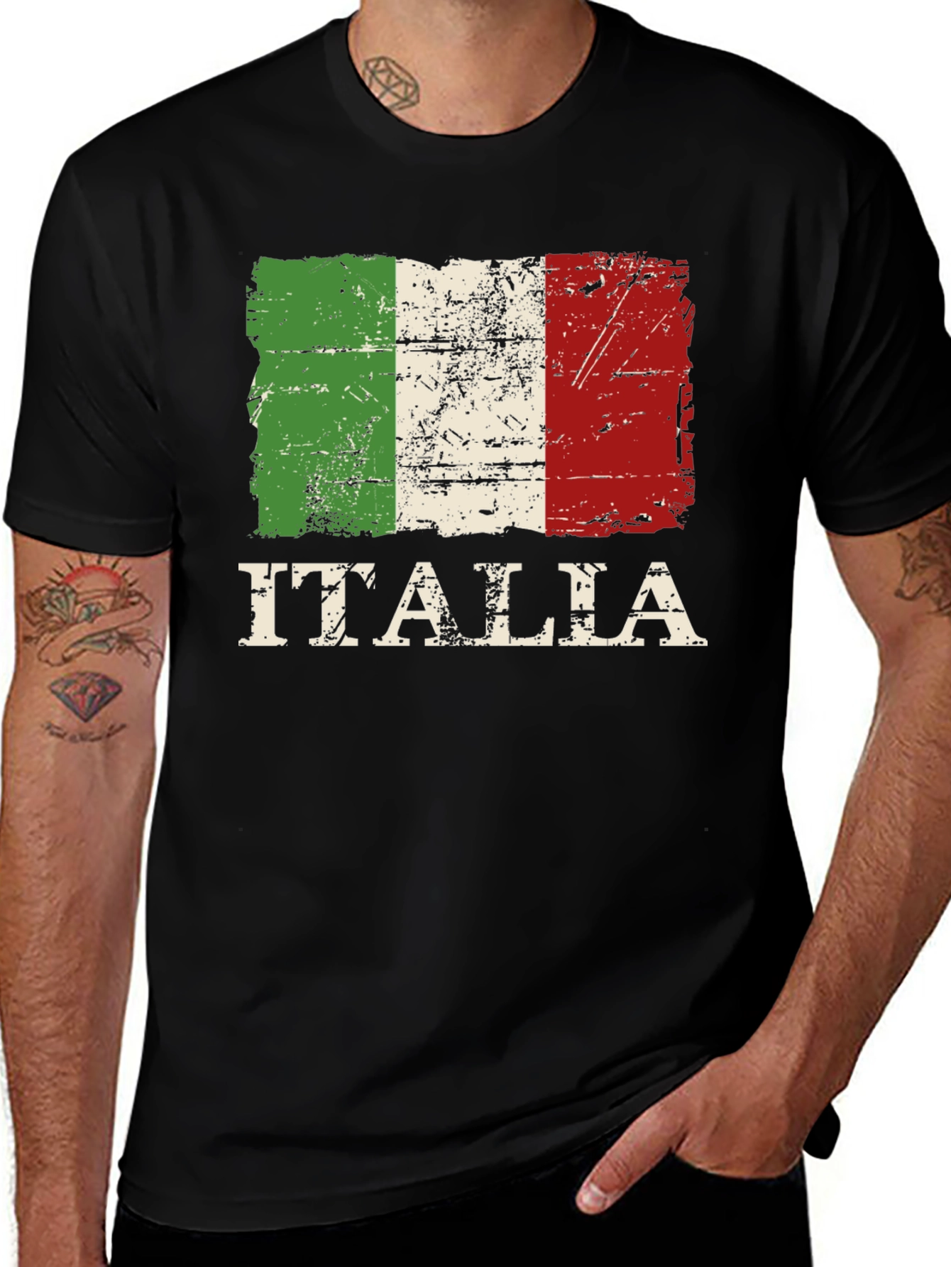 Variant 6 of Italia Flag T-Shirt: Distressed Italian Pride Tee