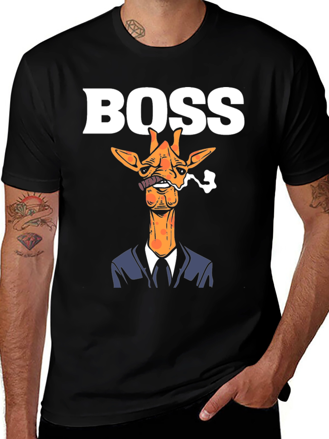 Variant 23 of Boss Giraffe Graphic Tee - Funny Animal Shirt