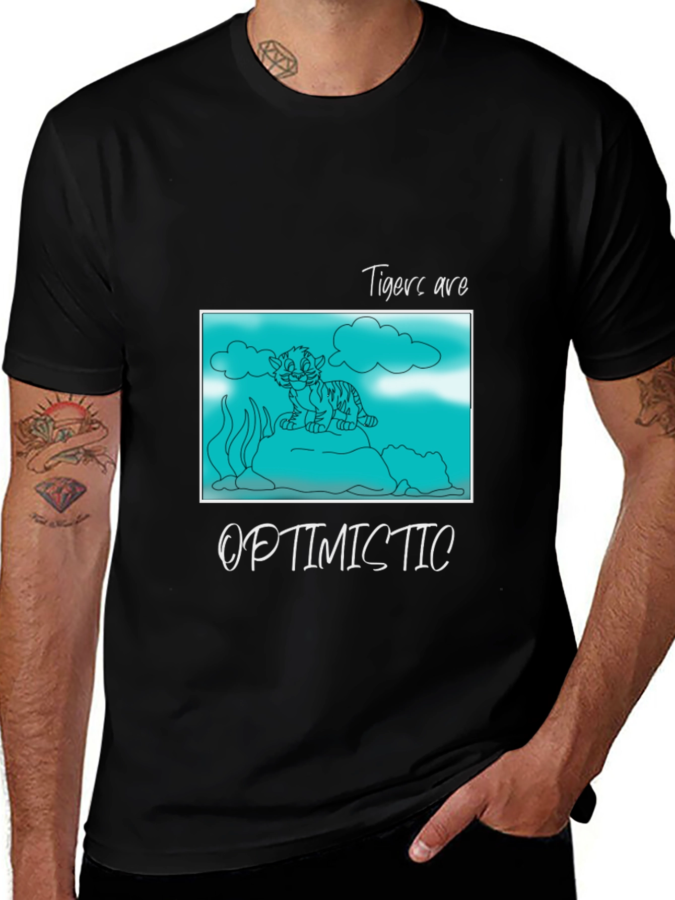 Variant 28 of Tigers Are Optimistic Graphic Tee