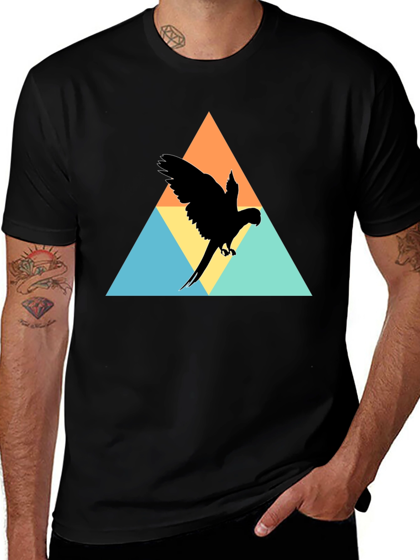 Variant 8 of Triangle Parrot Graphic Tee