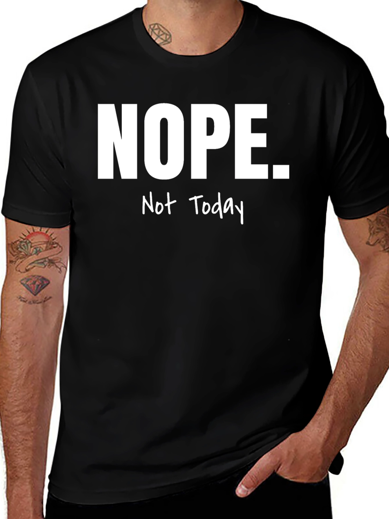 Variant 16 of Nope. Not Today Graphic Tee - Men's Black T-Shirt