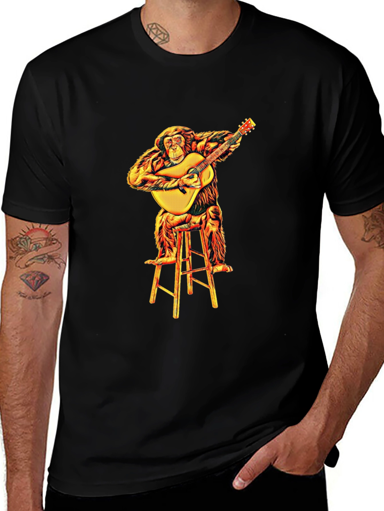 Variant 18 of Monkey Guitarist Graphic Tee