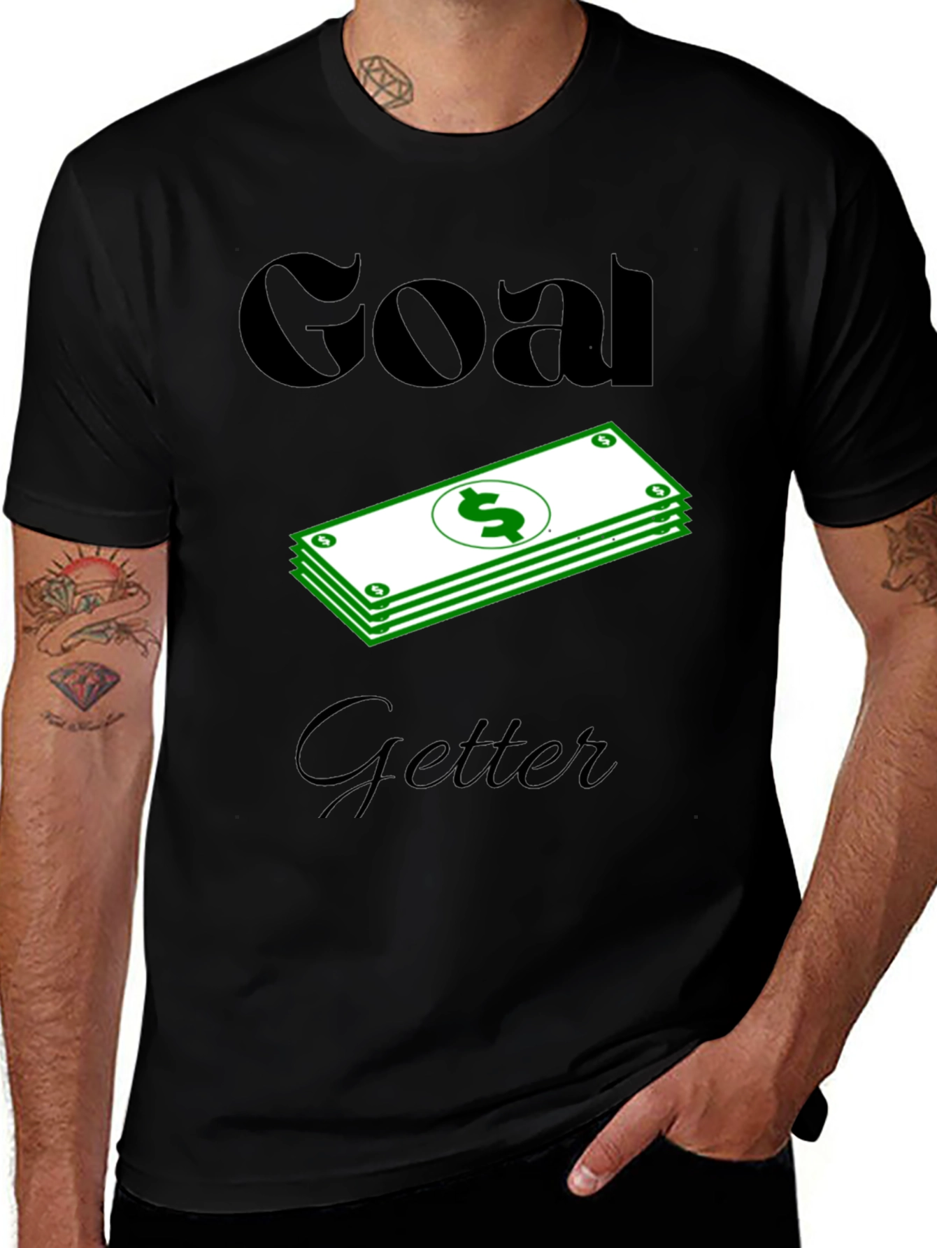 Variant 18 of Goal Getter Graphic T-Shirt - Black