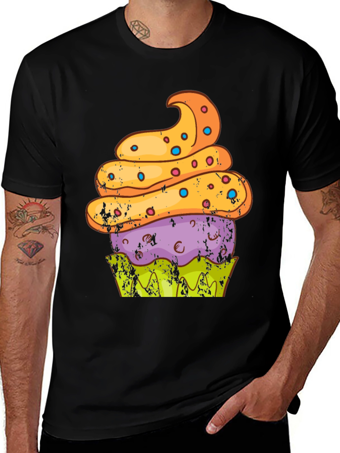 Black Cupcake Graphic T-Shirt - Sweet Treat Tee main image