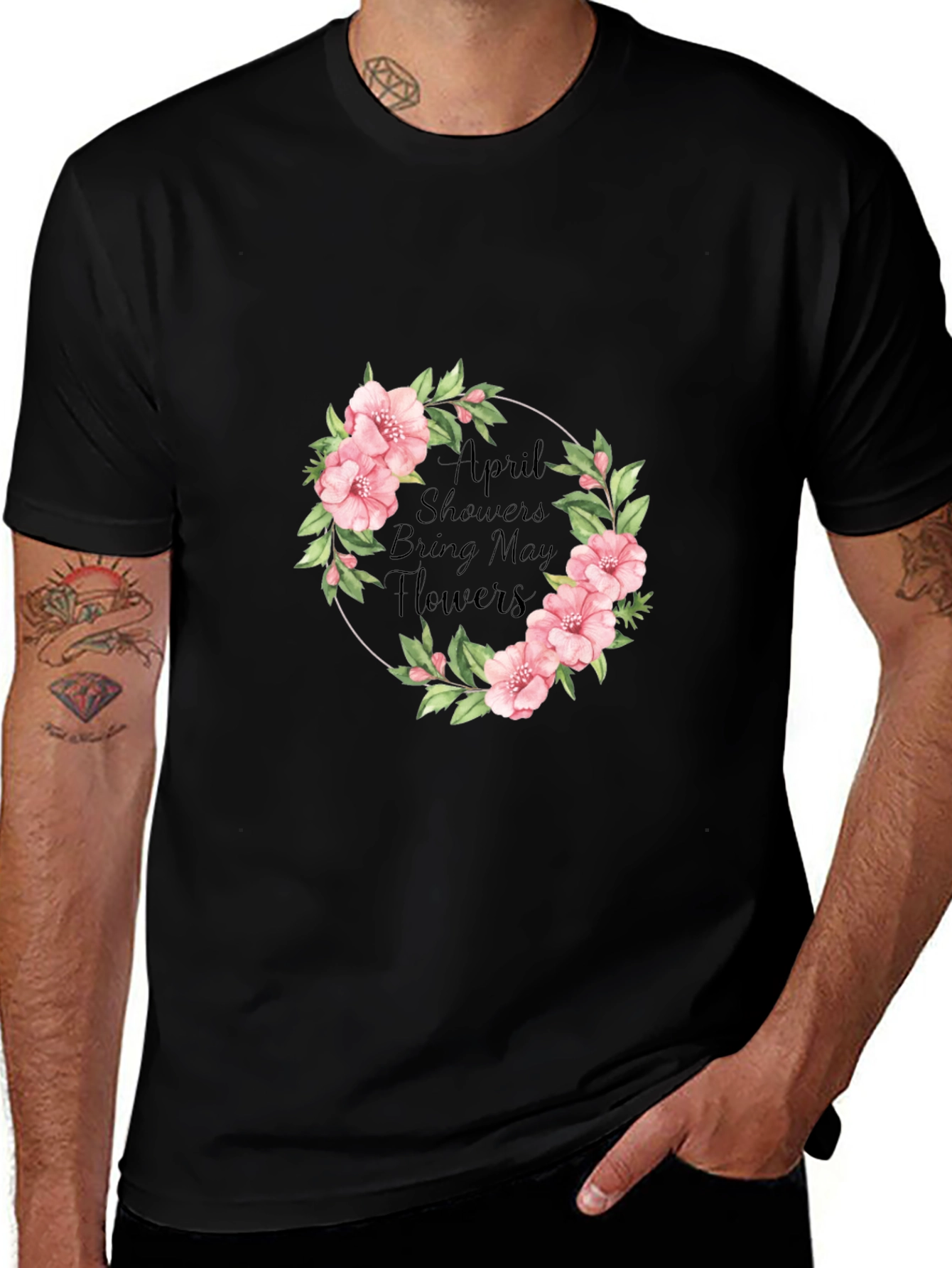 Variant 23 of April Showers Bring May Flowers Black Tee