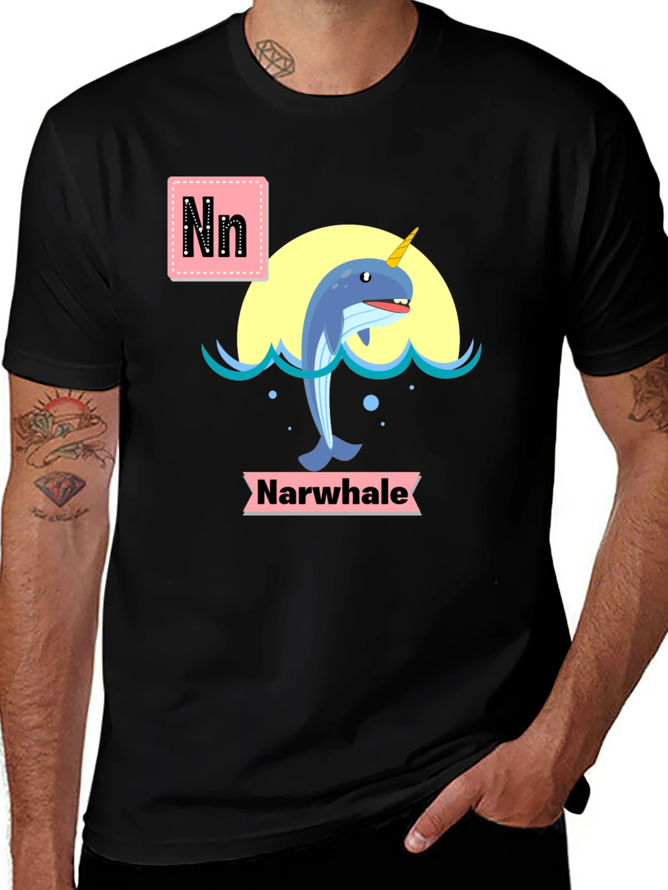 Variant 5 of Narwhal 'N' Alphabet T-Shirt