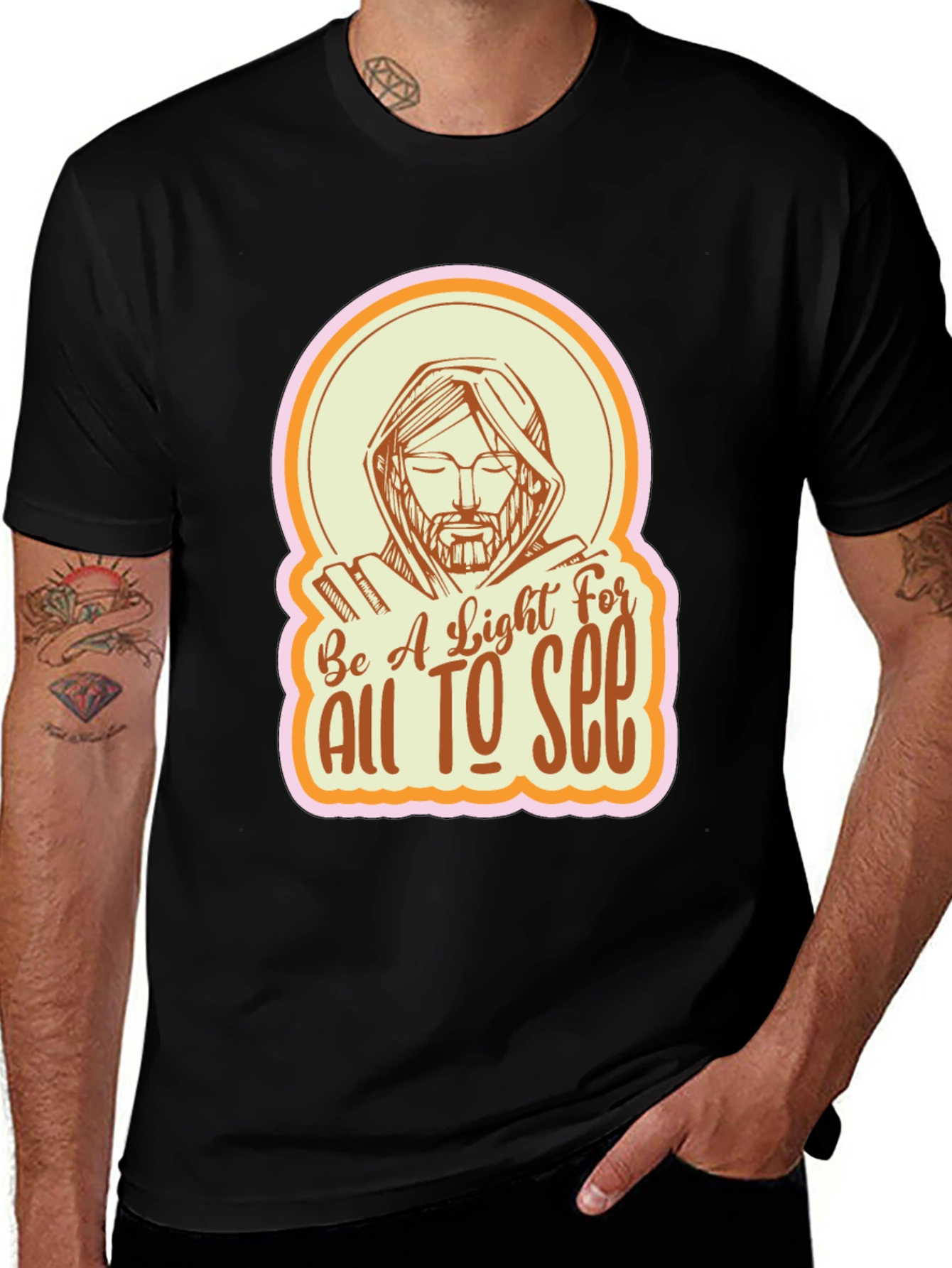 Variant 30 of Be A Light Graphic Tee - Religious T-Shirt