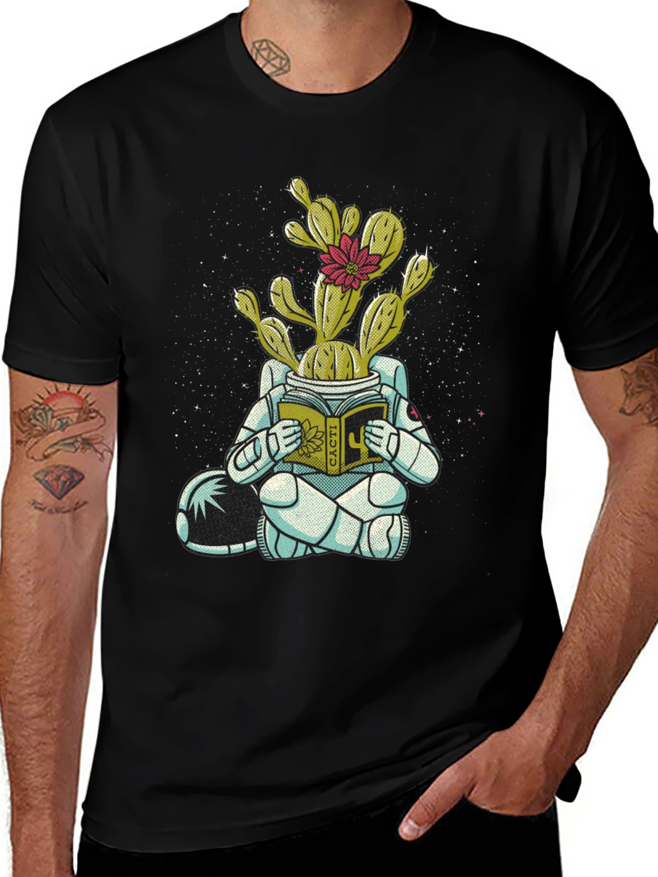 Variant 4 of Cactus Astronaut Graphic Tee - Unique Design