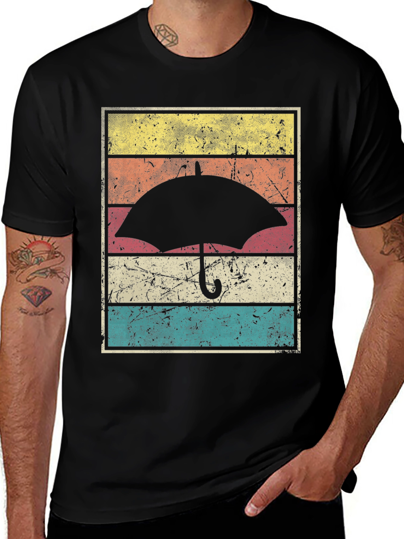 Variant 8 of Retro Umbrella Graphic Tee - Vintage Style