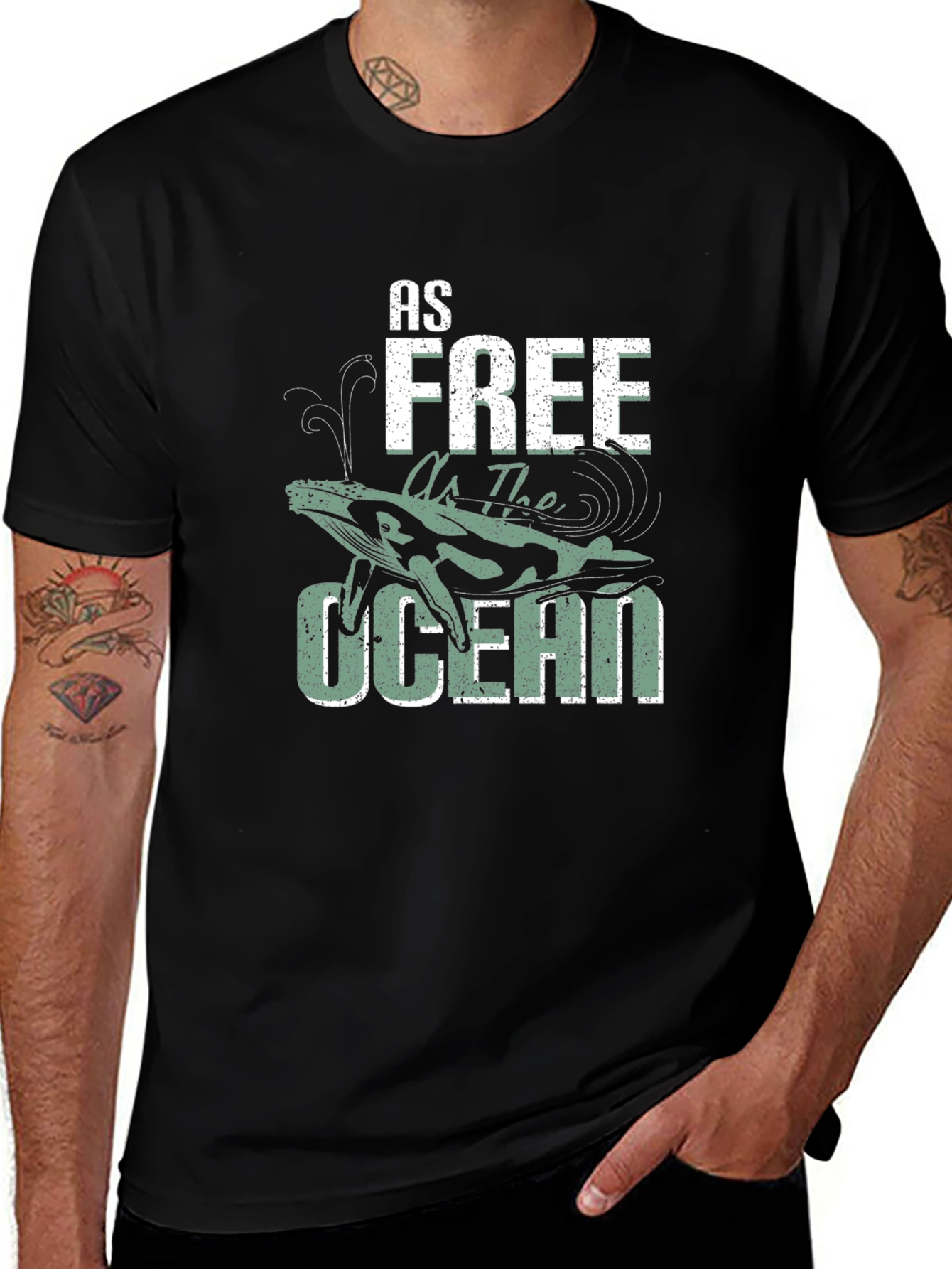 Variant 26 of As Free As The Ocean Black T-Shirt
