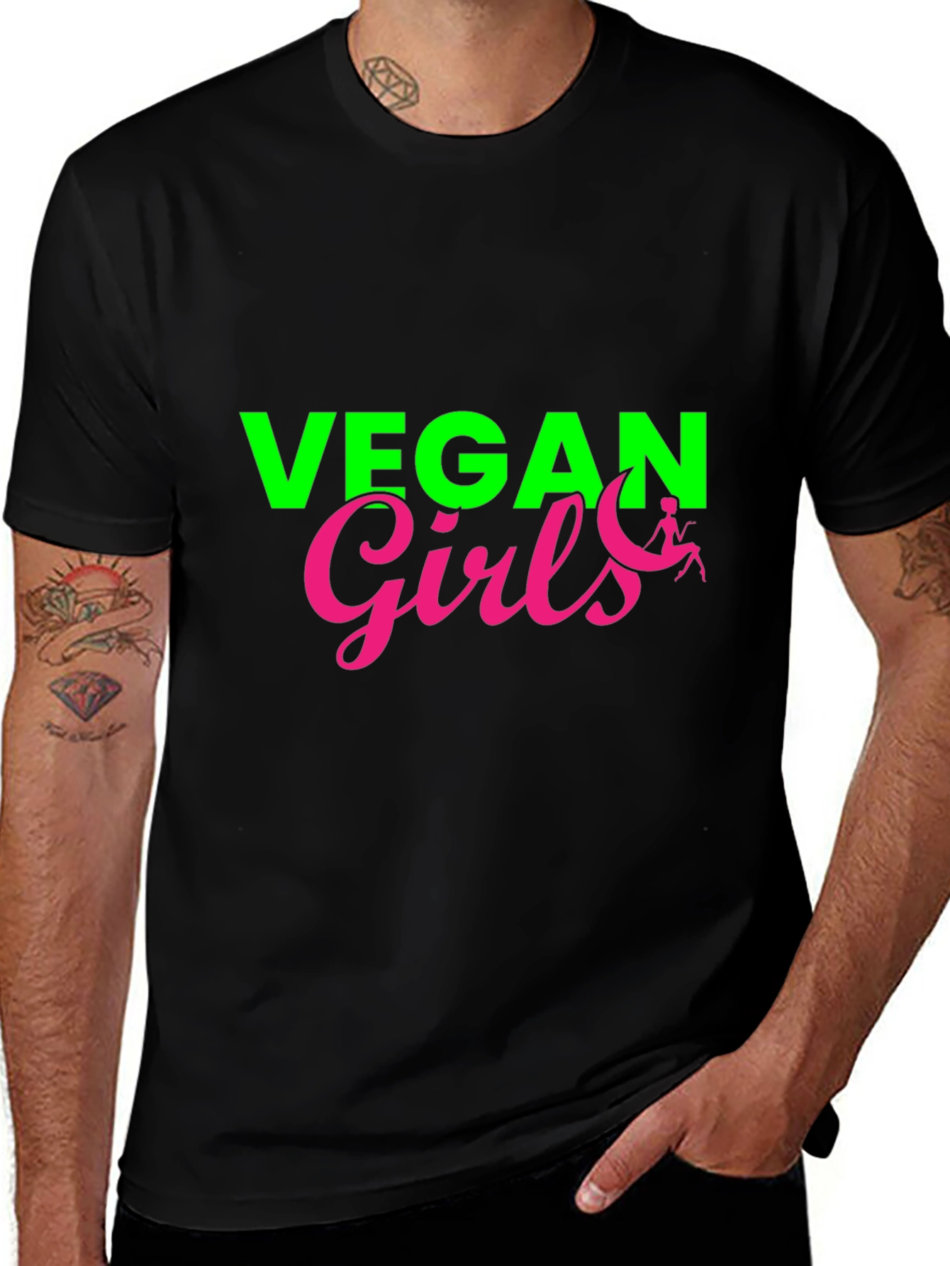 Variant 13 of Vegan Girls Graphic Tee - Black