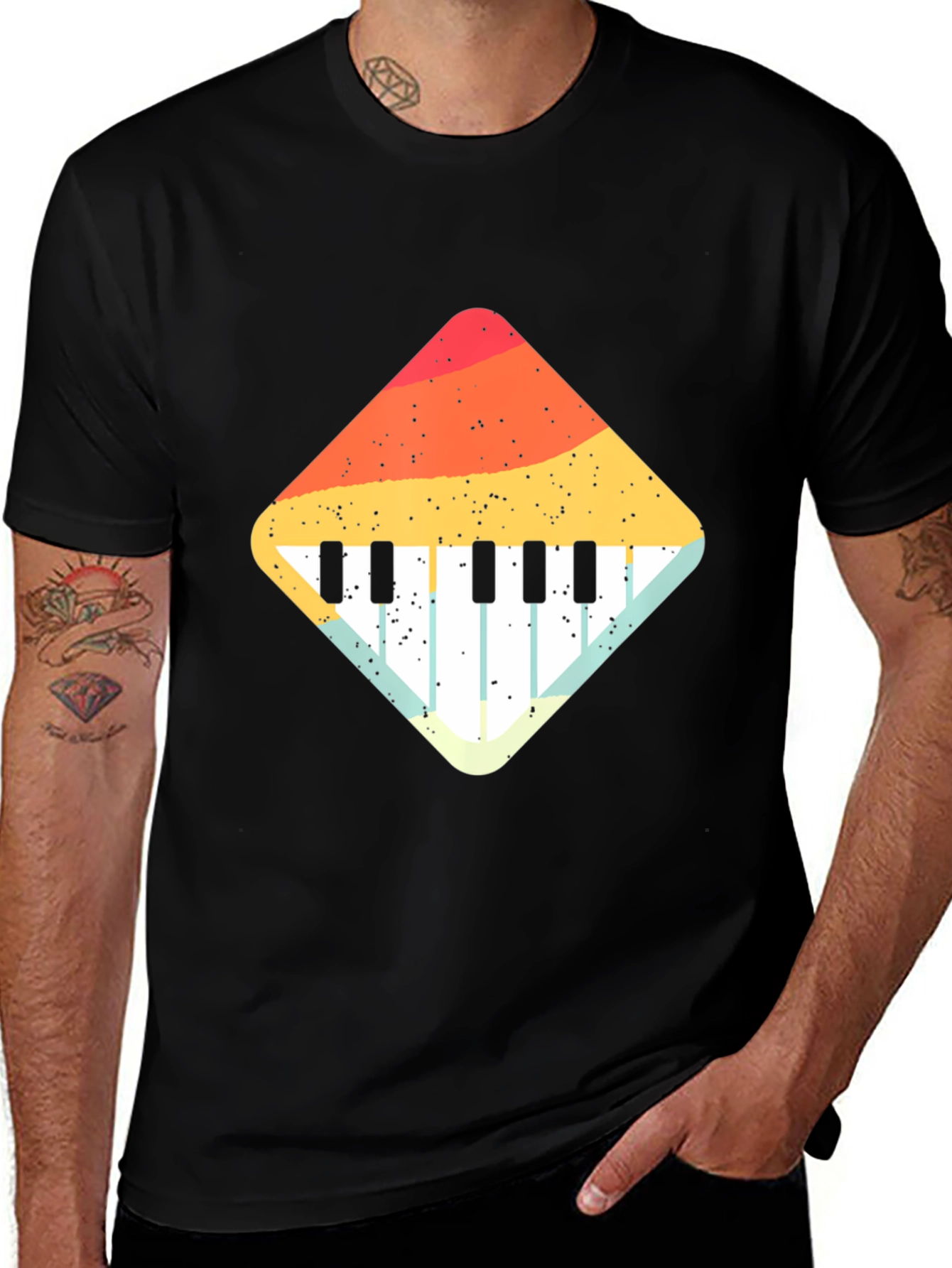 Variant 17 of Retro Piano T-Shirt - Vintage Style Music Tee