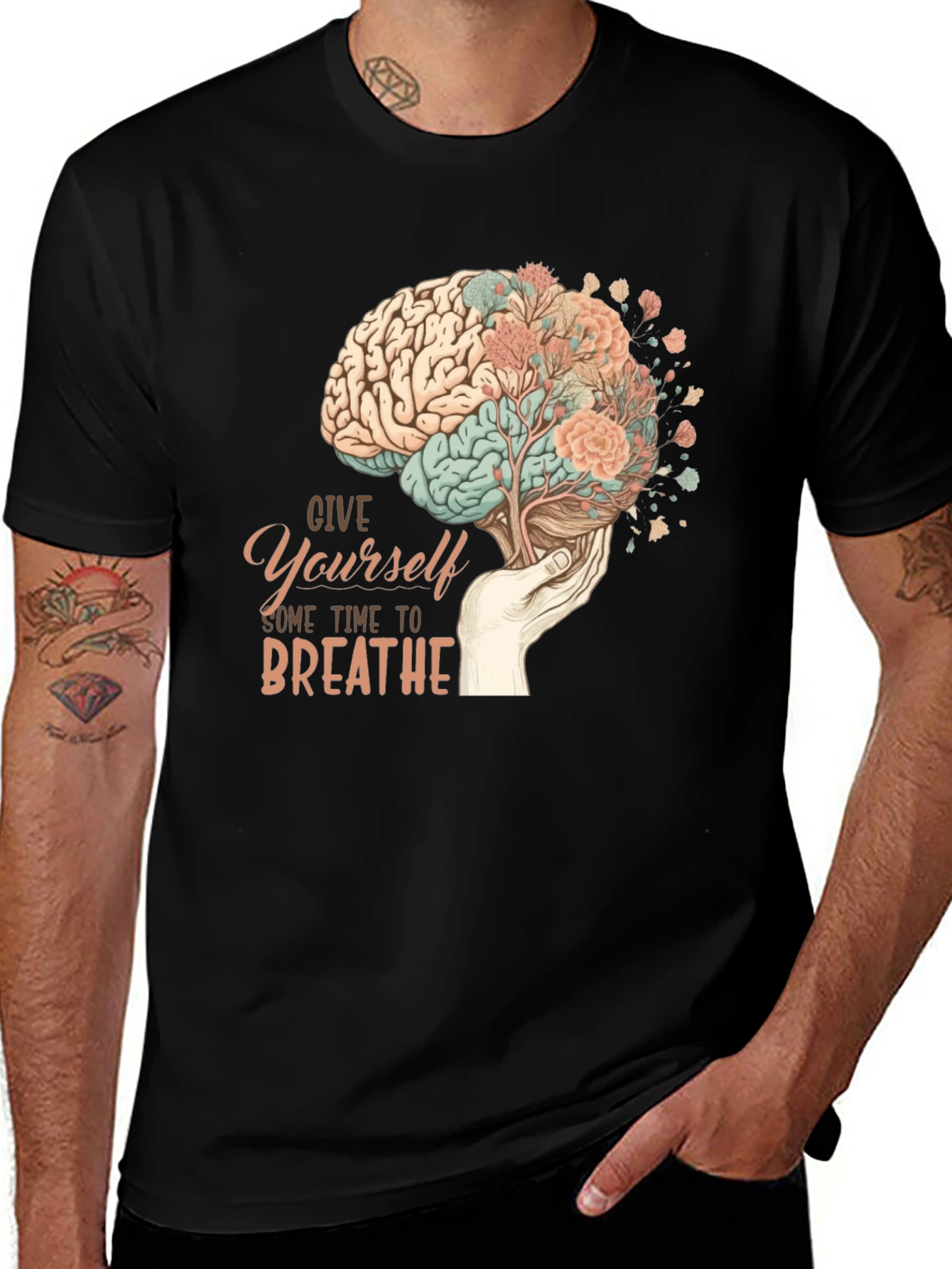 Variant 21 of Brain & Bloom Graphic Tee - Mental Wellness Shirt