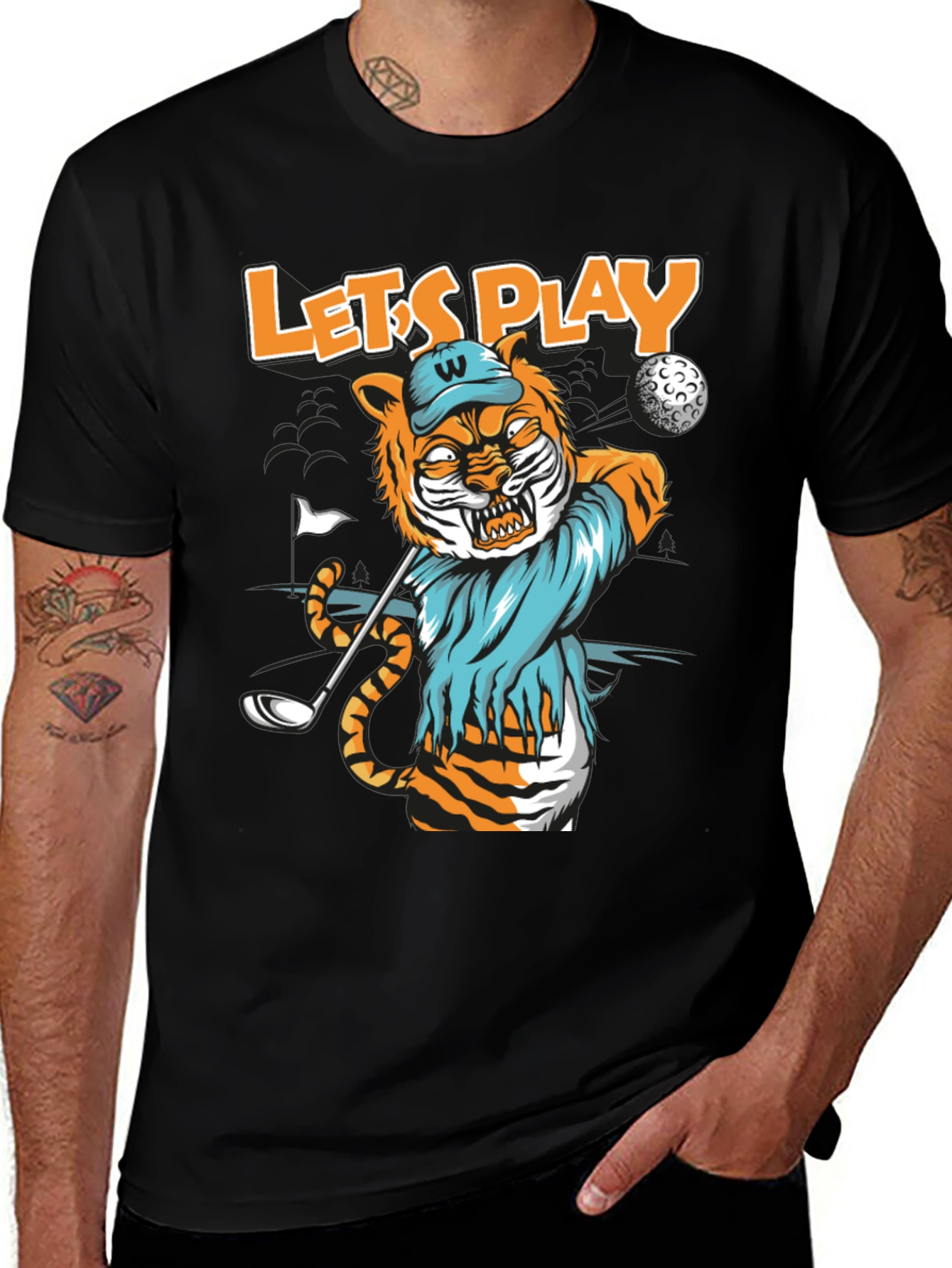Variant 7 of Tiger Golf T-Shirt: Let's Play!